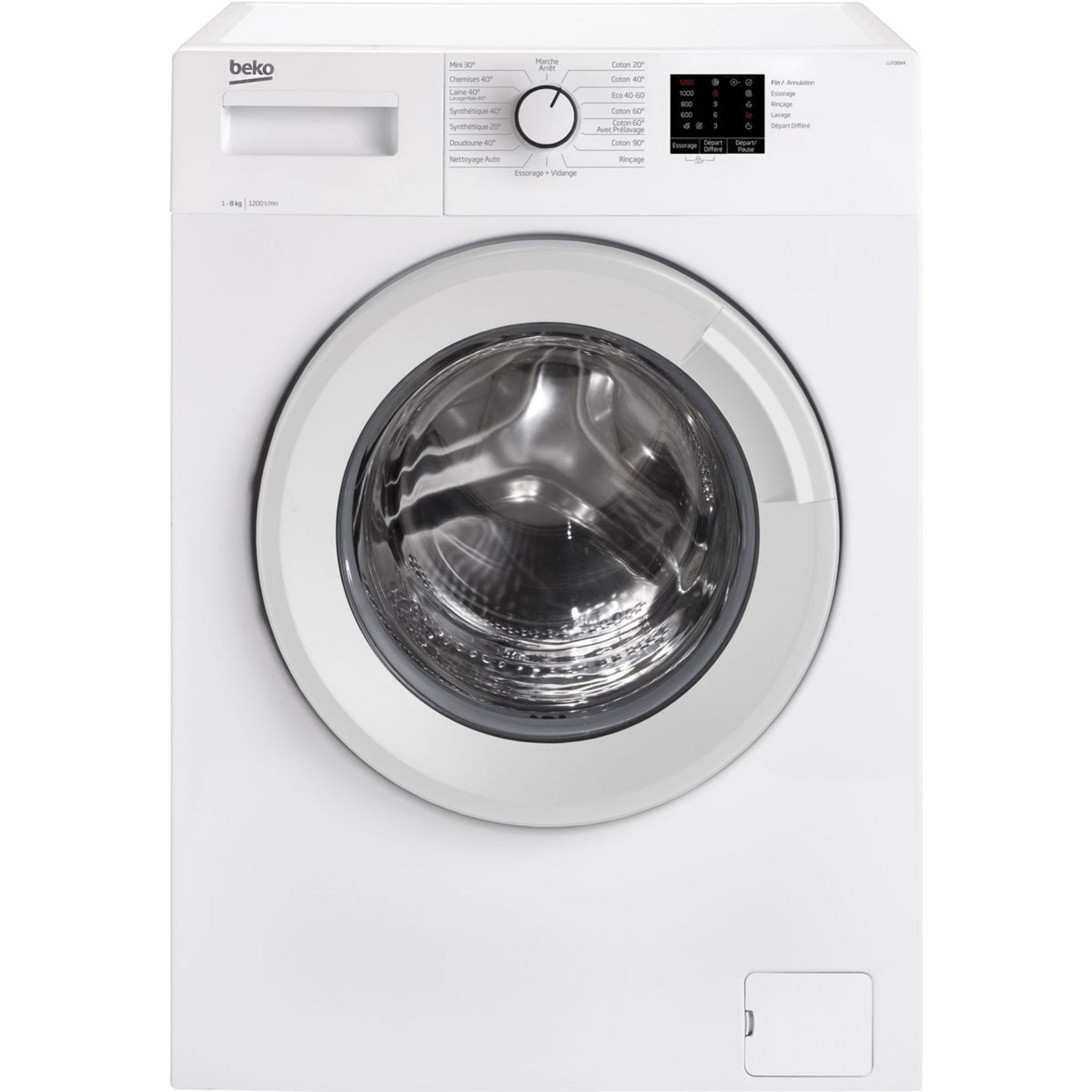 Voir la diapositive 1 : BEKO Lave linge hublot LLF08W4, 8 kg, 1200 T/min, 