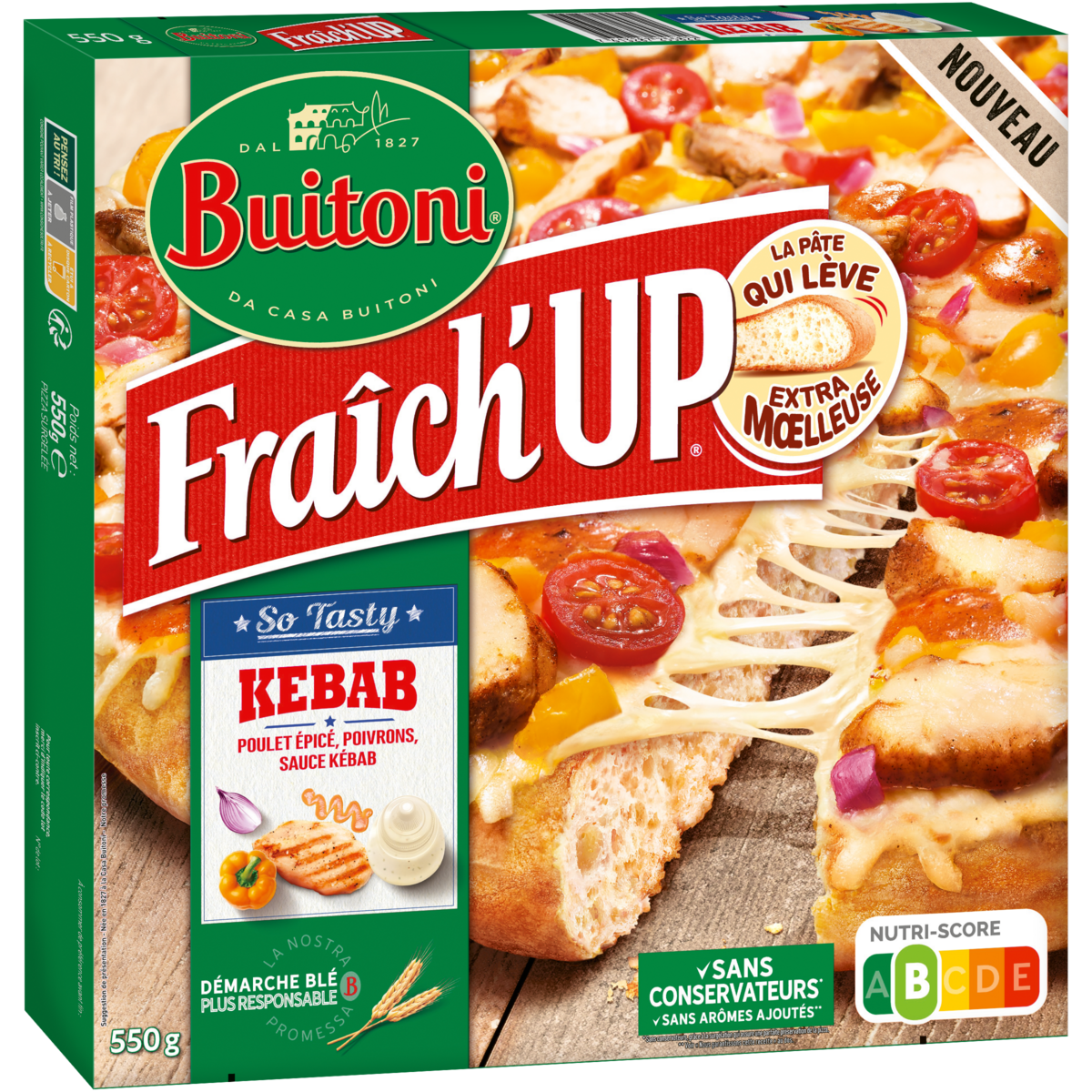 BUITONI Pizza fraich'up kebab 550g