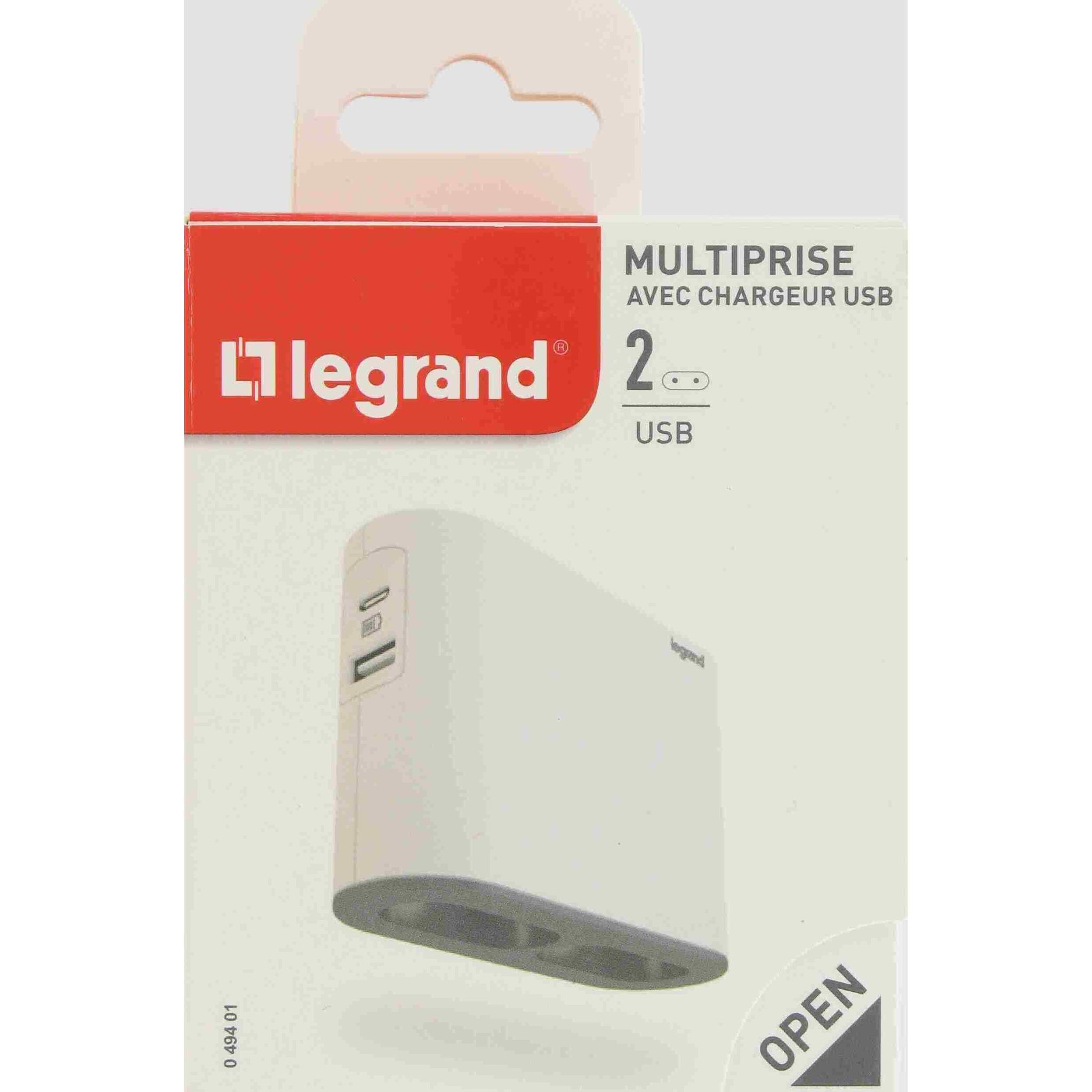LEGRAND Quadriplite corner 2p 6a usb a+c blc/noir