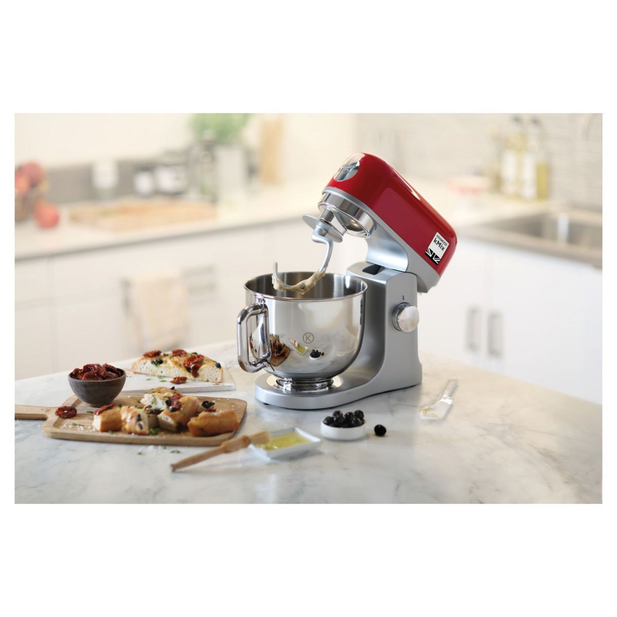 Voir la diapositive 3 : KENWOOD Robot pâtissier avec hachoir kmix KMX855RD - Gris et rouge