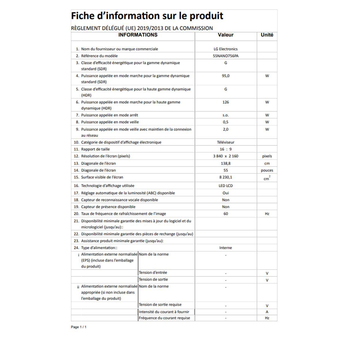 LG 55NANO756 TV NANOCELL  4K UHD 139 cm Smart TV