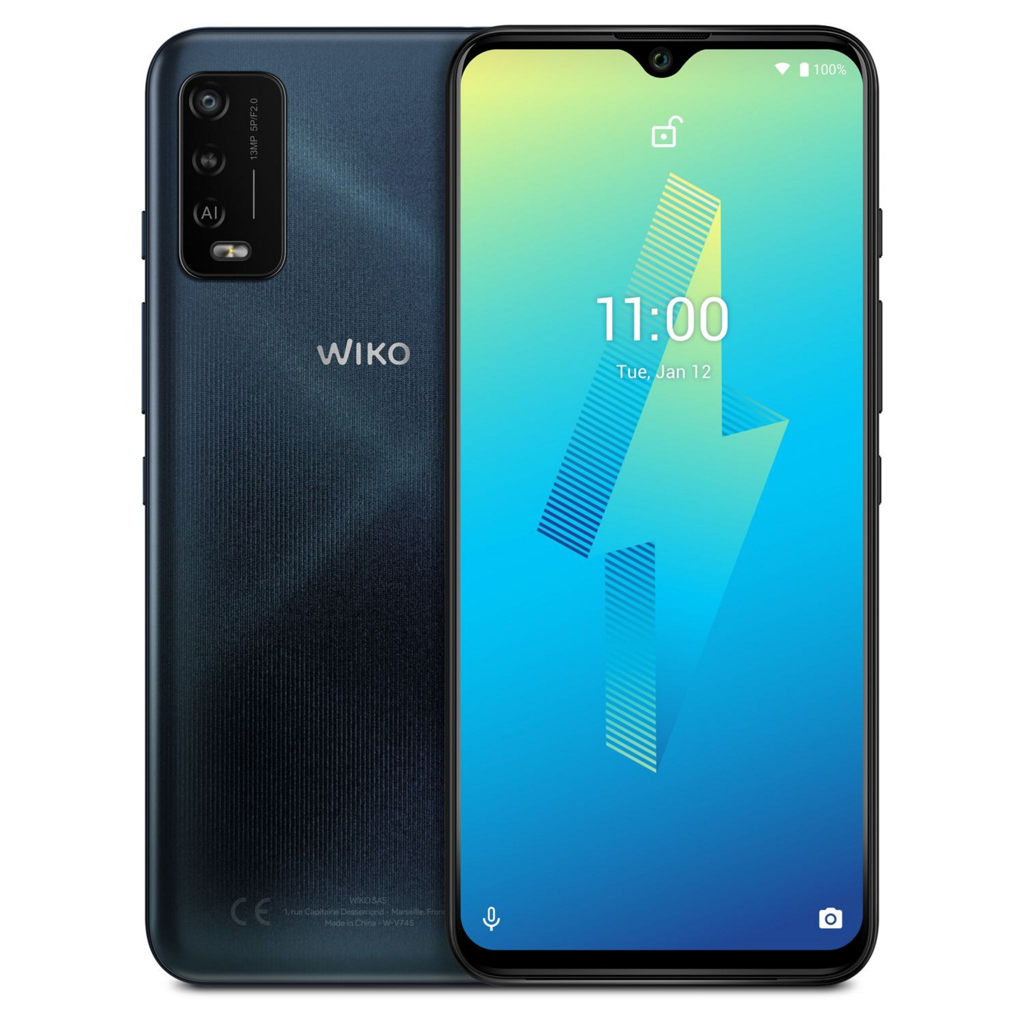 Voir la diapositive 1 : WIKO Smartphone Power U10  4G  32 Go  6.82 pouces  Bleu foncé Double Nano Sim