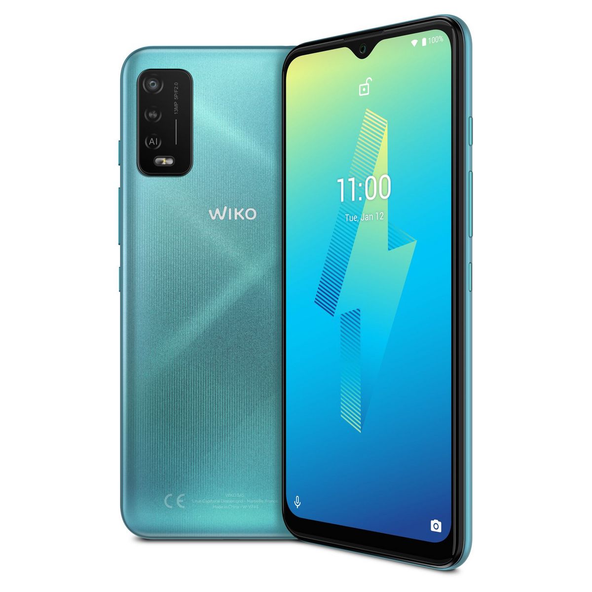 WIKO Smartphone Power U10  4G  32 Go  6.82 pouces  Turquoise  Double Nano Sim
