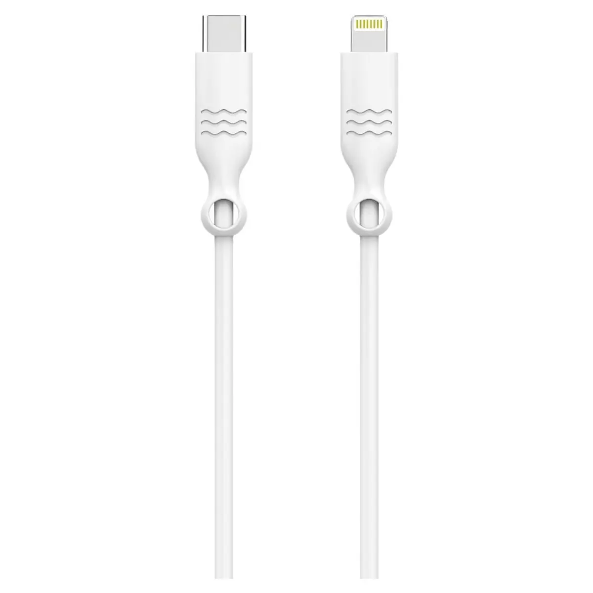 JUST GREEN Câble de charge USB C vers Lightning - 3A - 1.2 m - Blanc