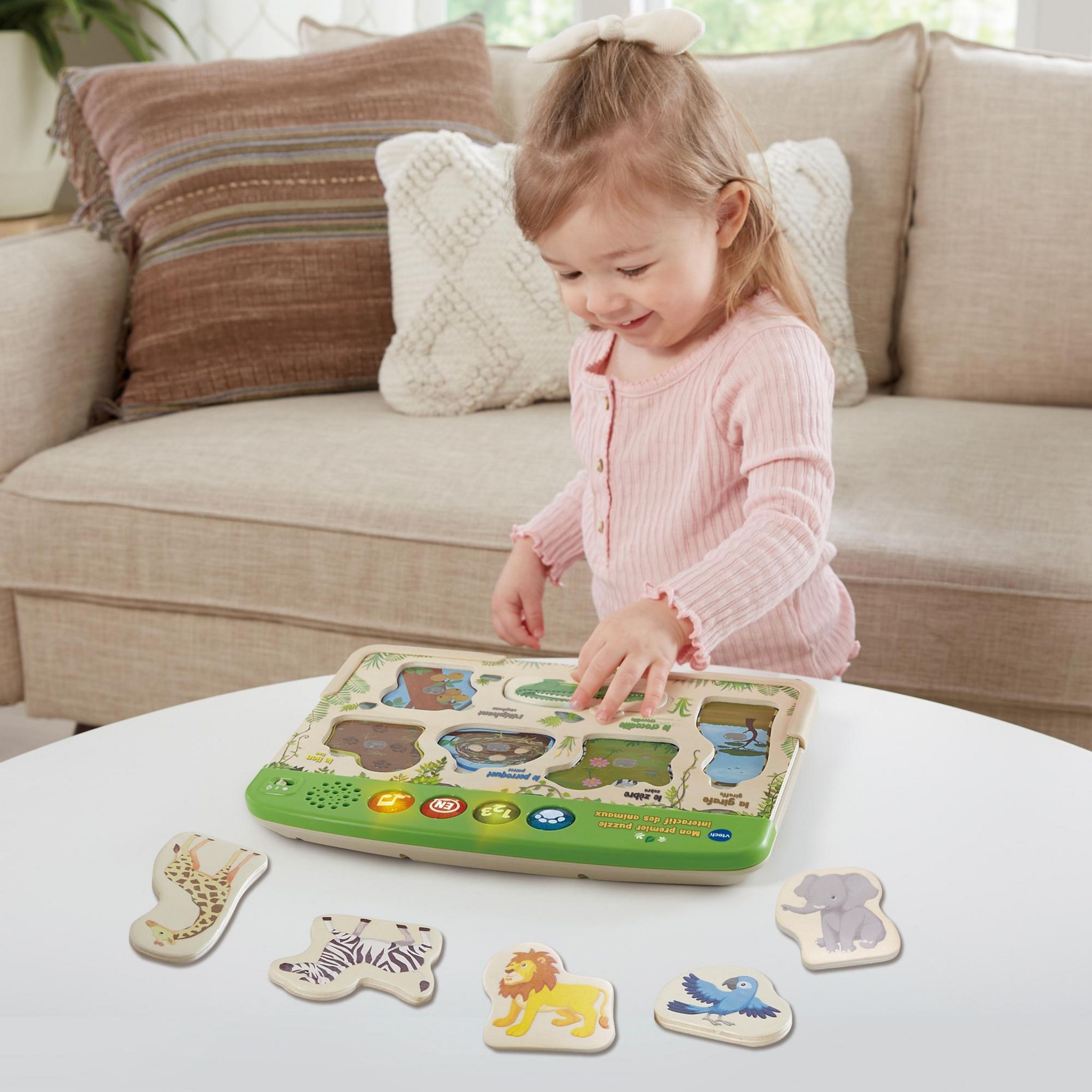 Voir la diapositive 7 : VTECH Mon 1er puzzle interactif des animaux en bois