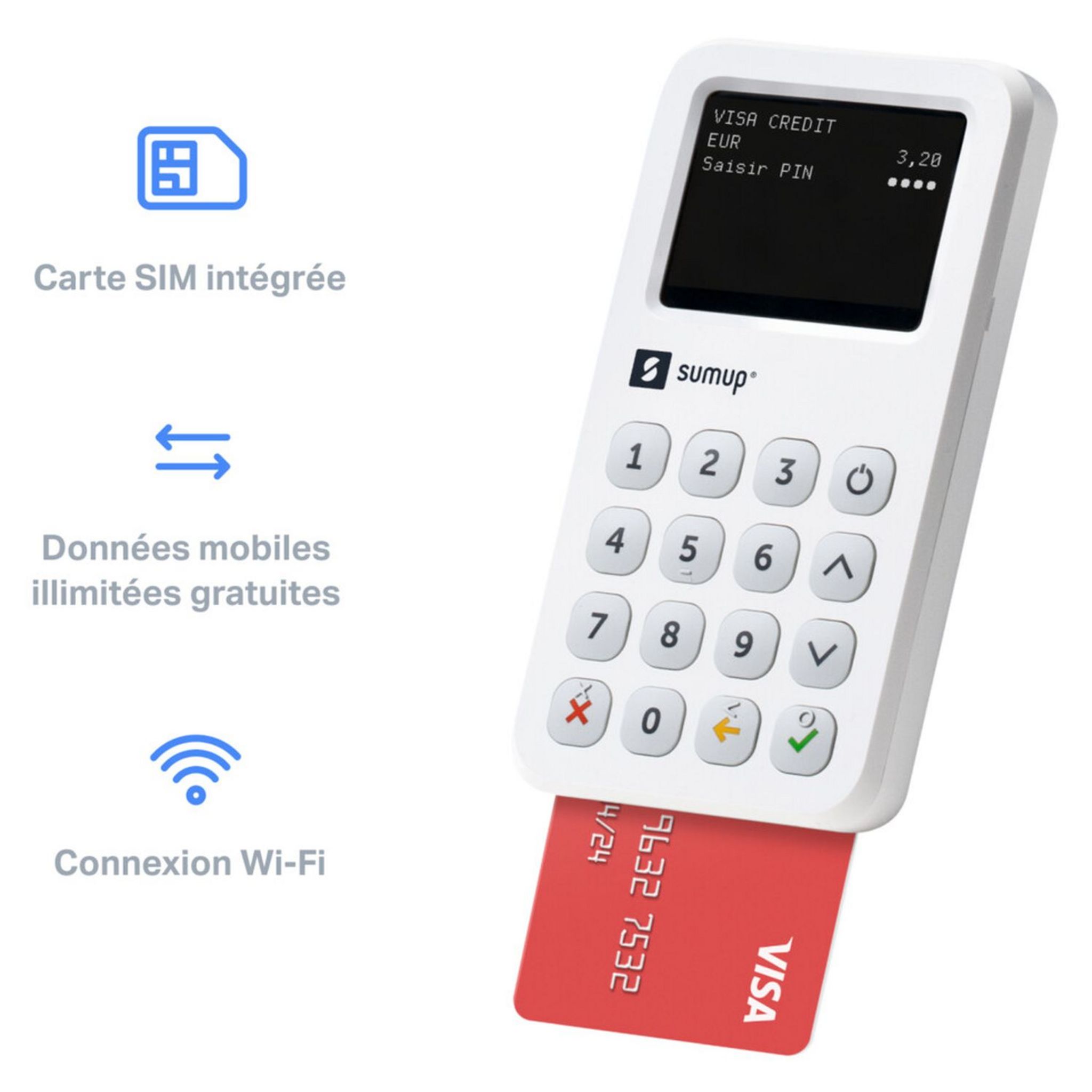 Voir la diapositive 6 : SUMUP Terminal de paiement lecteur de cartes bancaires 3G+Wifi