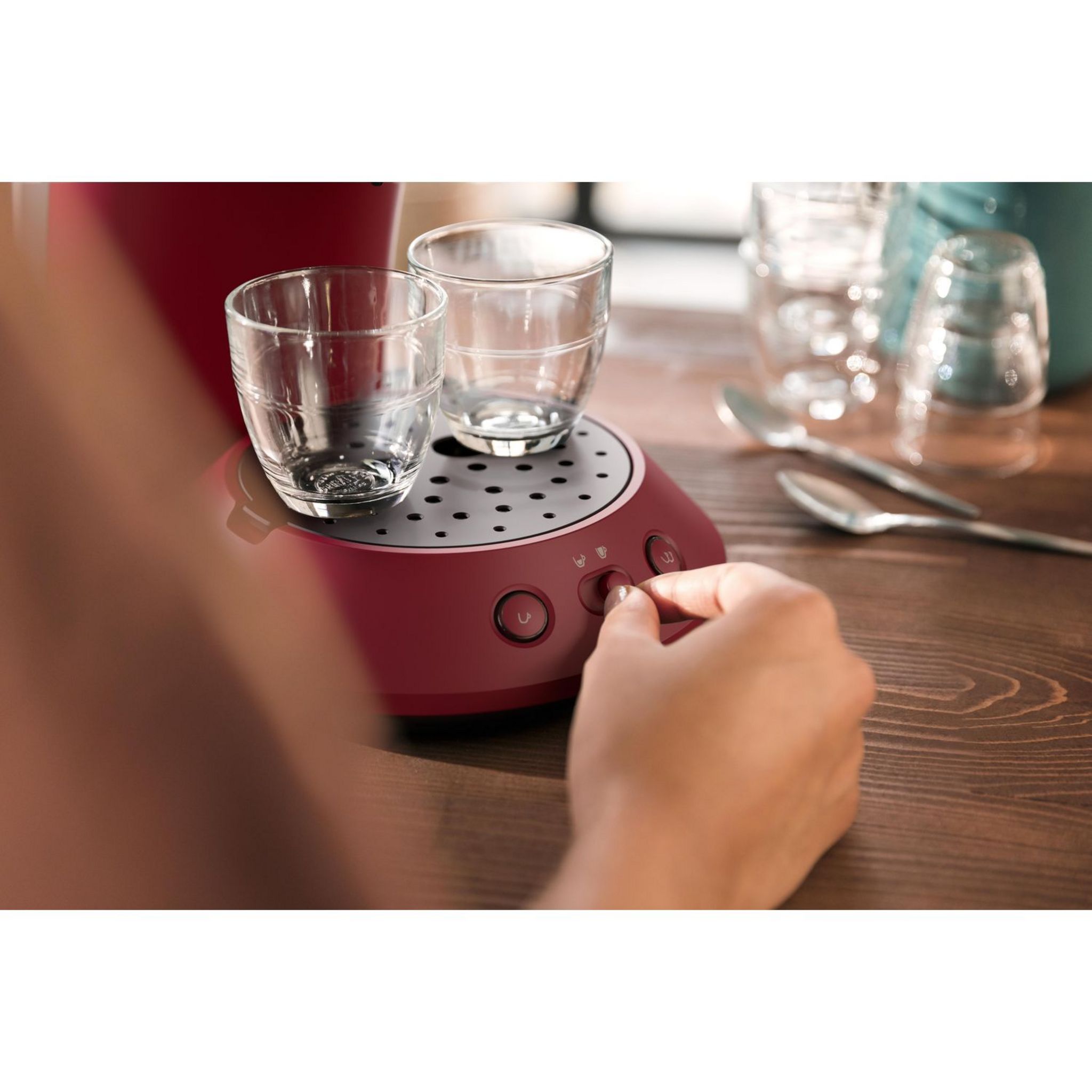 Voir la diapositive 4 : PHILIPS Cafetière à dosette Senseo CSA210/91 - Rouge