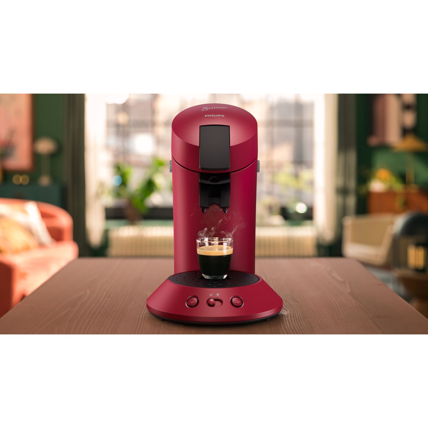 Voir la diapositive 5 : PHILIPS Cafetière à dosette Senseo CSA210/91 - Rouge