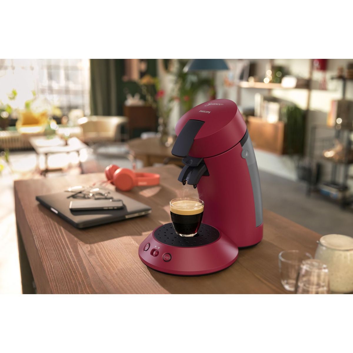 PHILIPS Cafetière à dosette Senseo CSA210/91 - Rouge