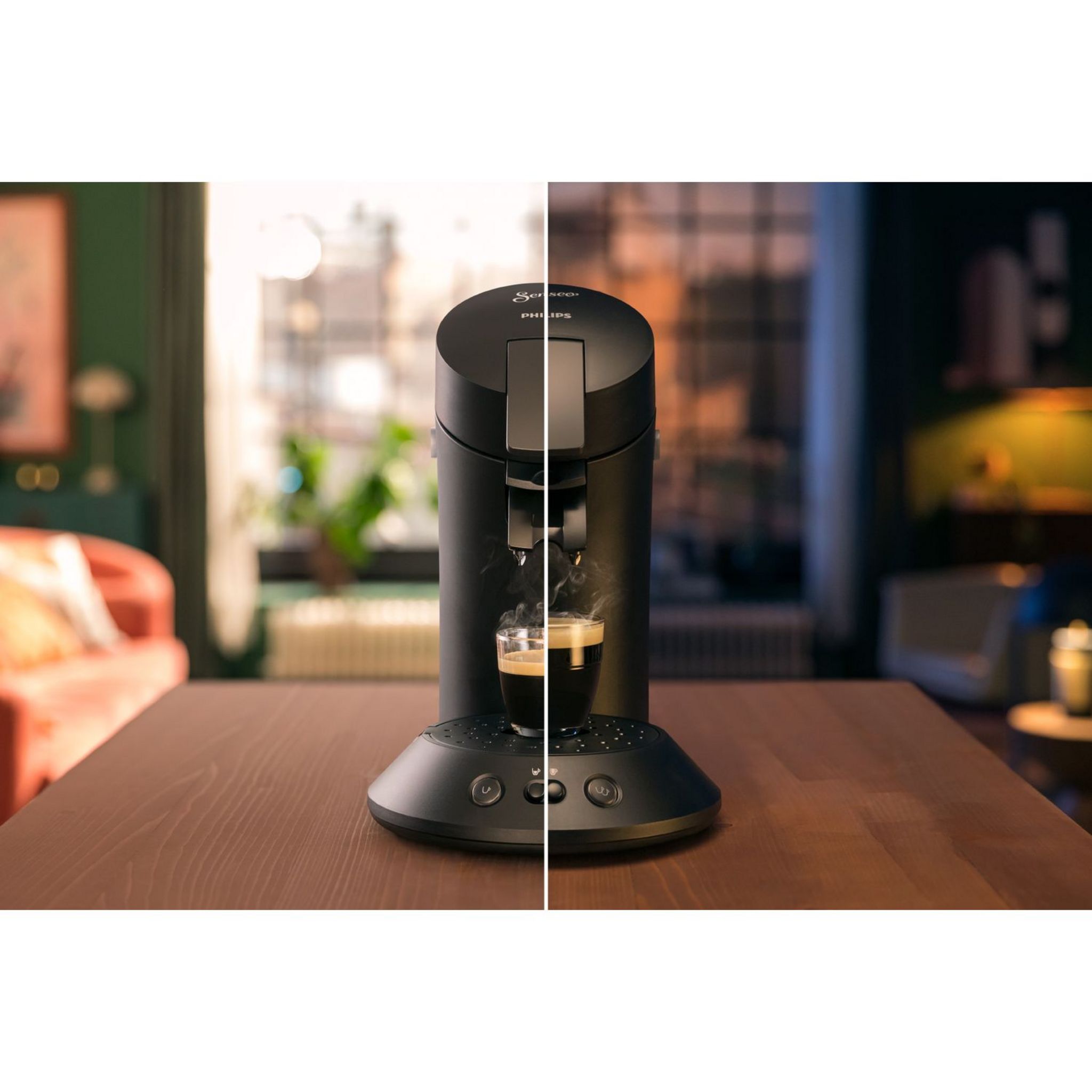 Voir la diapositive 4 : PHILIPS Cafetière à dosette Senseo CSA210/61 - Noir