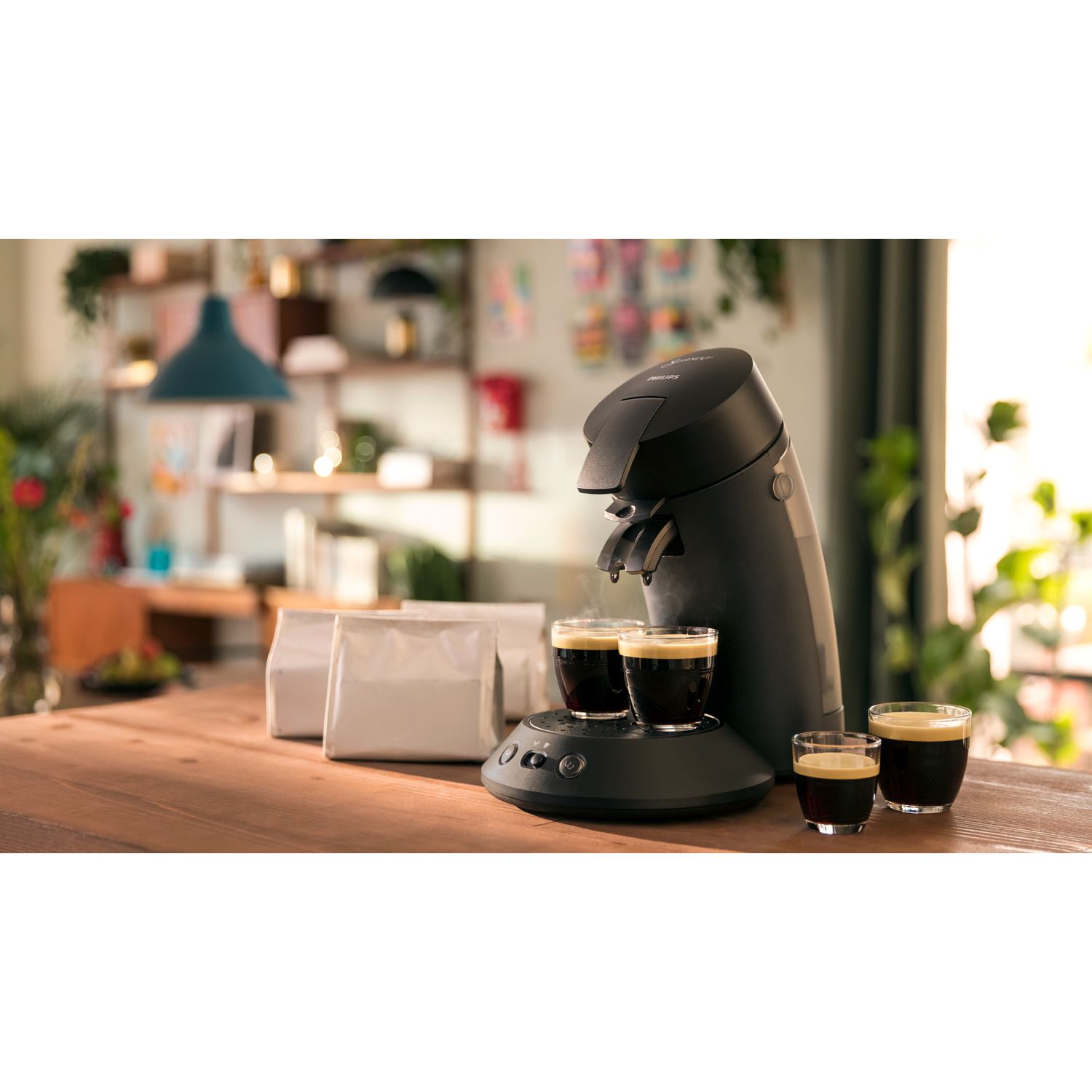 Voir la diapositive 6 : PHILIPS Cafetière à dosette Senseo CSA210/61 - Noir