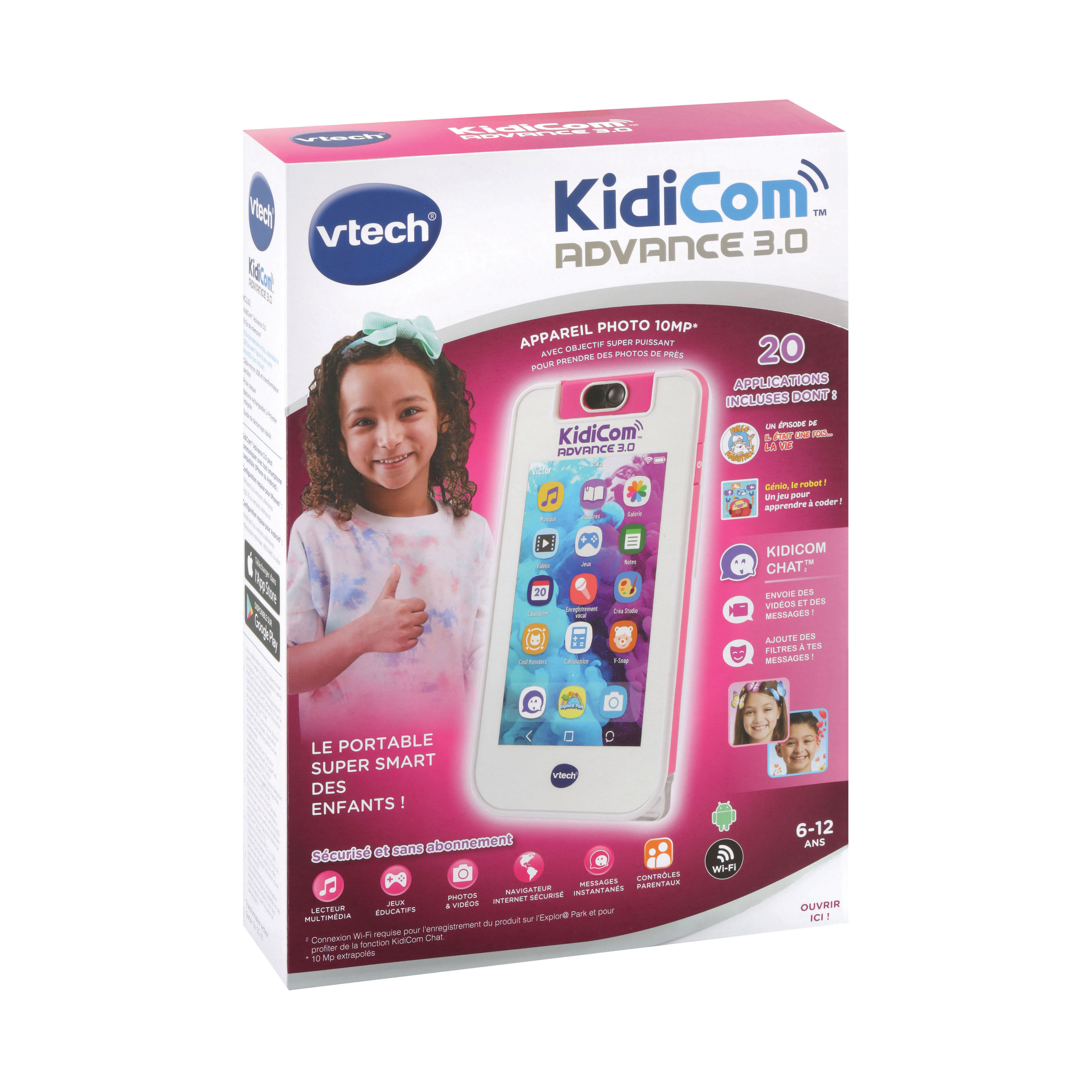 Voir la diapositive 2 : VTECH KidiCom Advance 3.0 - Blanc et Rose