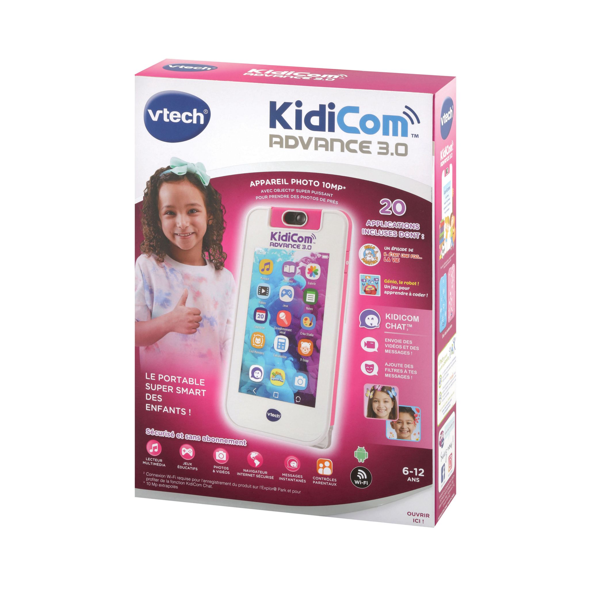 Voir la diapositive 3 : VTECH KidiCom Advance 3.0 - Blanc et Rose