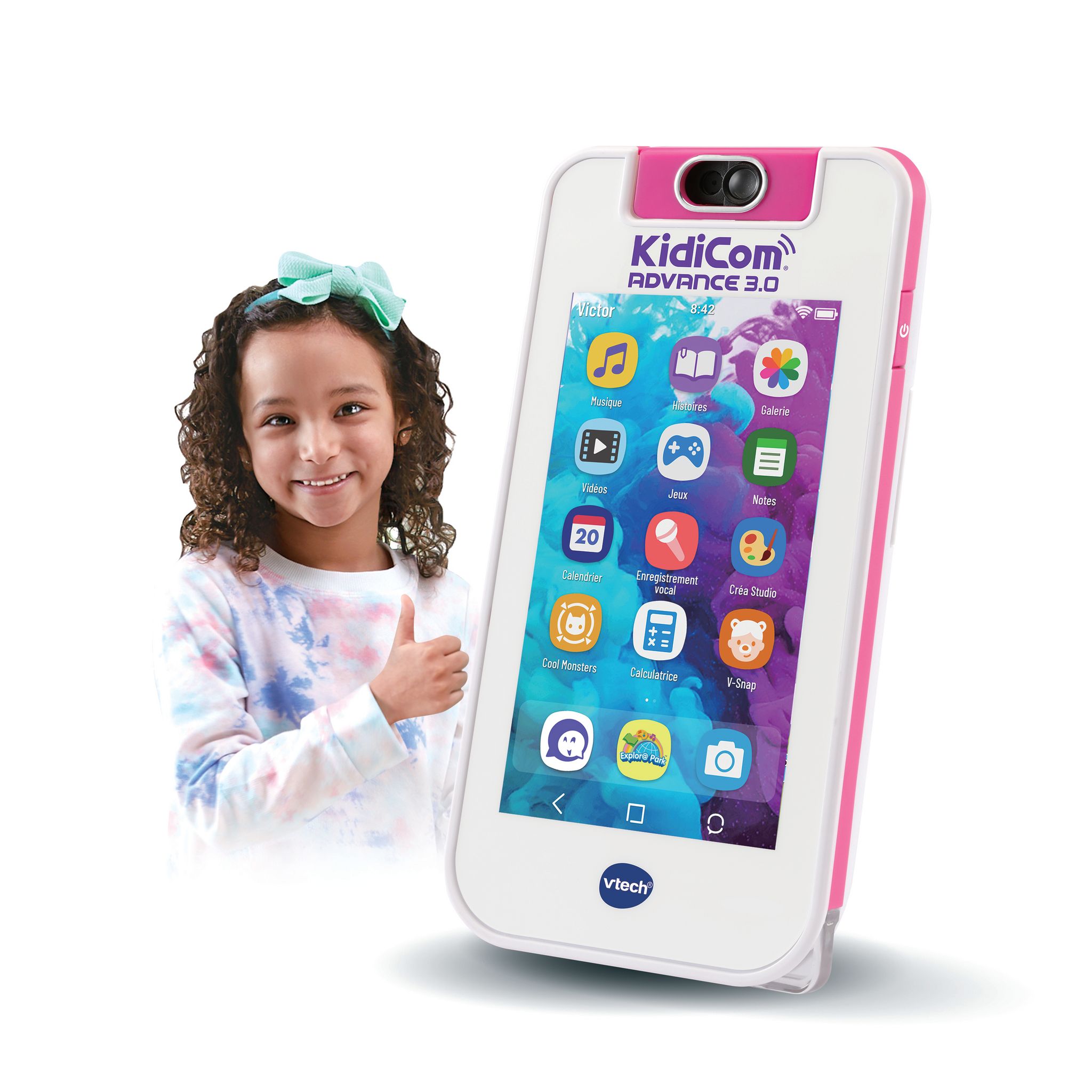 Voir la diapositive 4 : VTECH KidiCom Advance 3.0 - Blanc et Rose