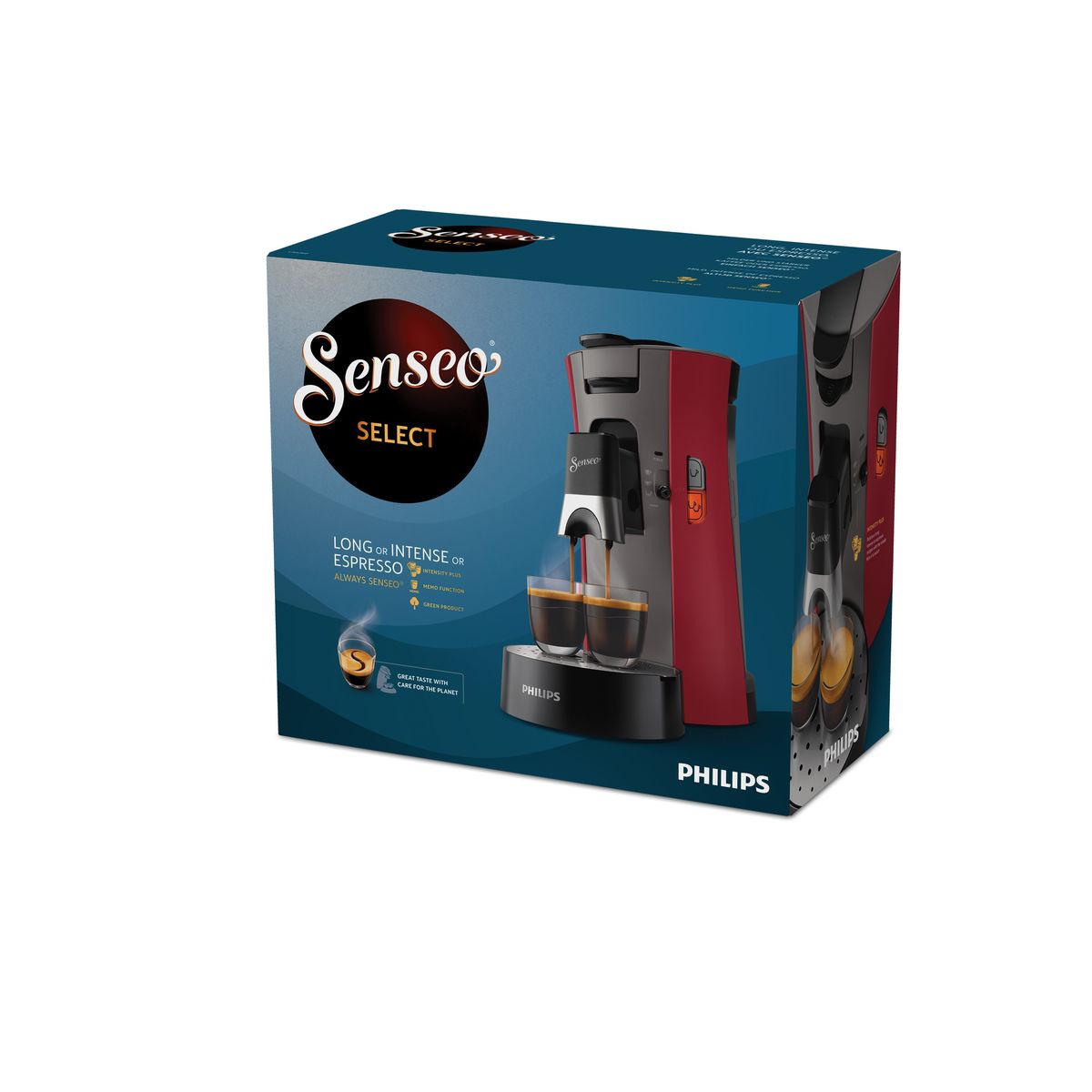 Voir la diapositive 2 : PHILIPS Cafetière à dosette SENSEO Select CSA240/91 - Rouge Intense