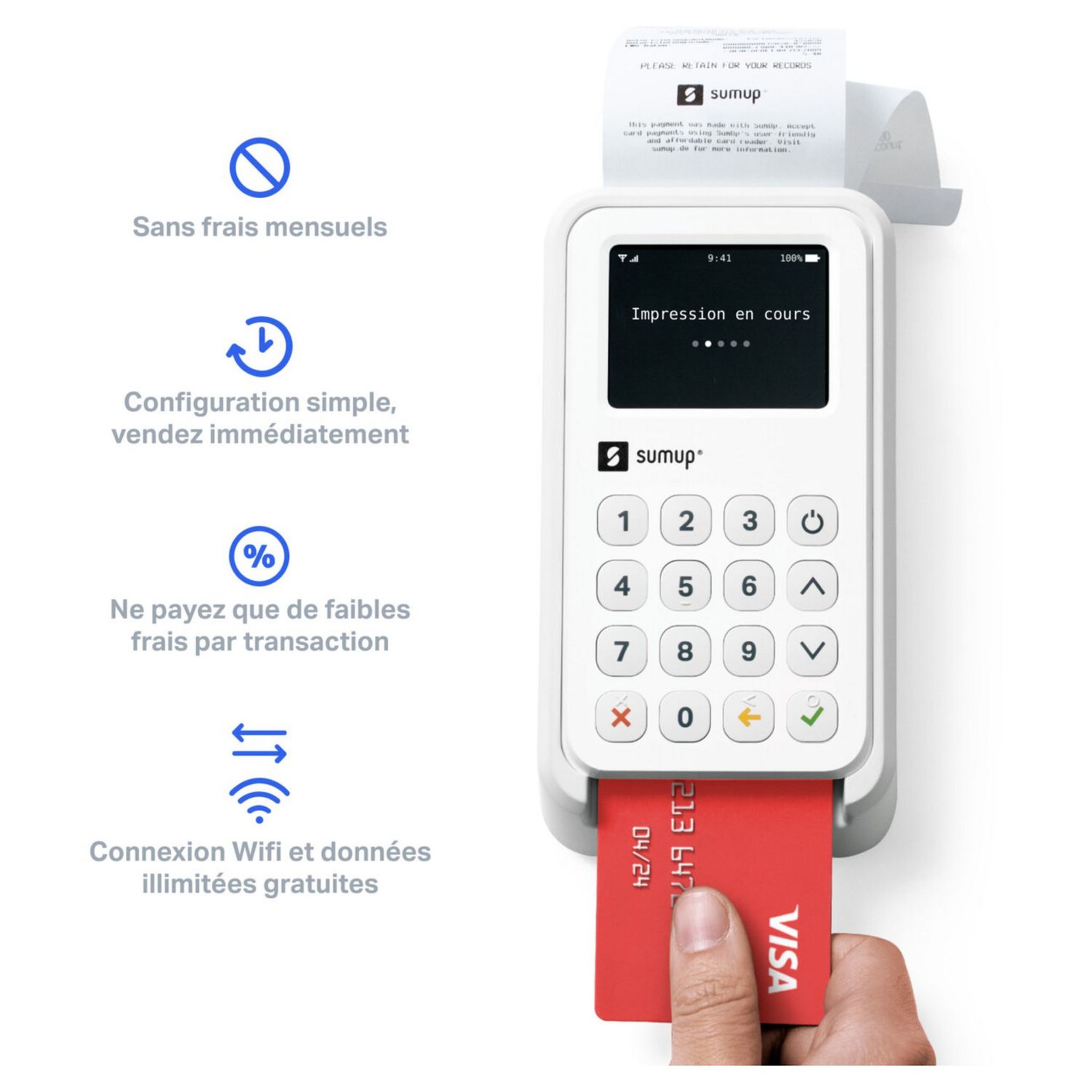 Voir la diapositive 6 : SUMUP Terminal de paiement Kit de paiement 3G+