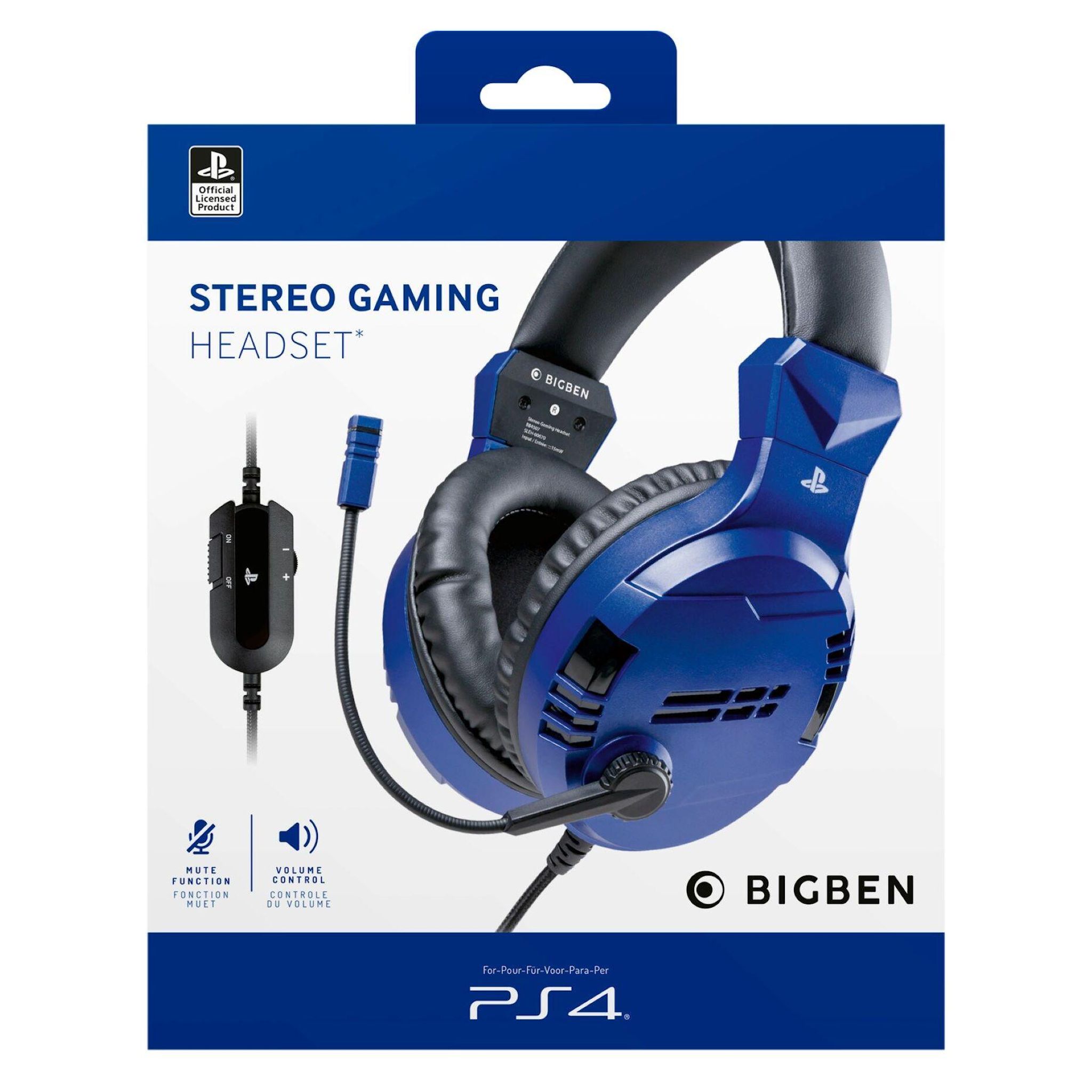 BIGBEN Casque gaming bleu PS4