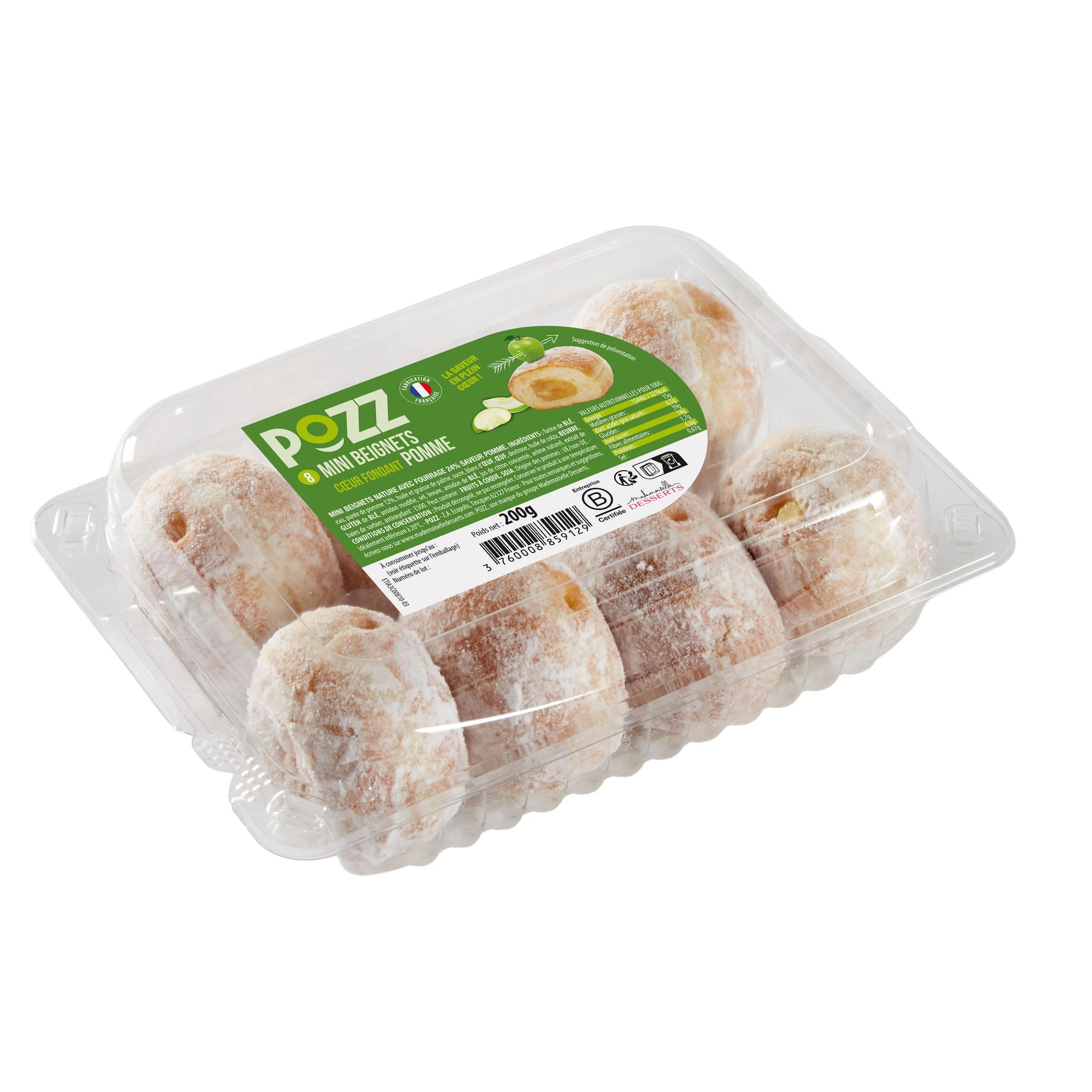 POZZ Mini beignets coeur fondant pomme 8x25g