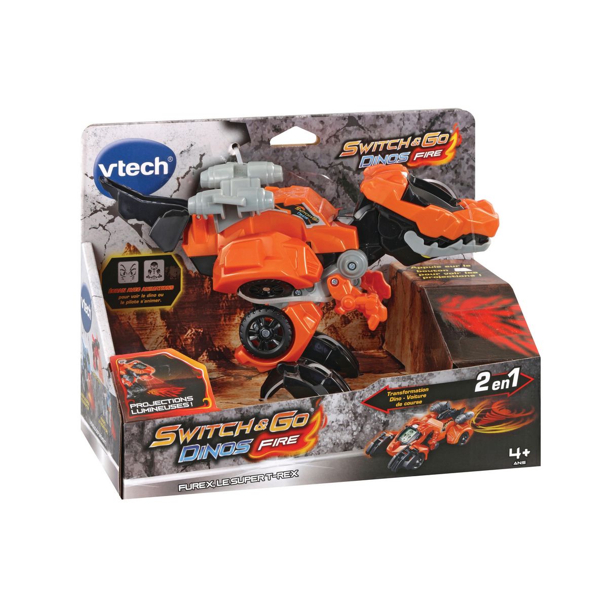 VTECH Véhicule Switch and Go Dino Fire Furexle Super T-Rex