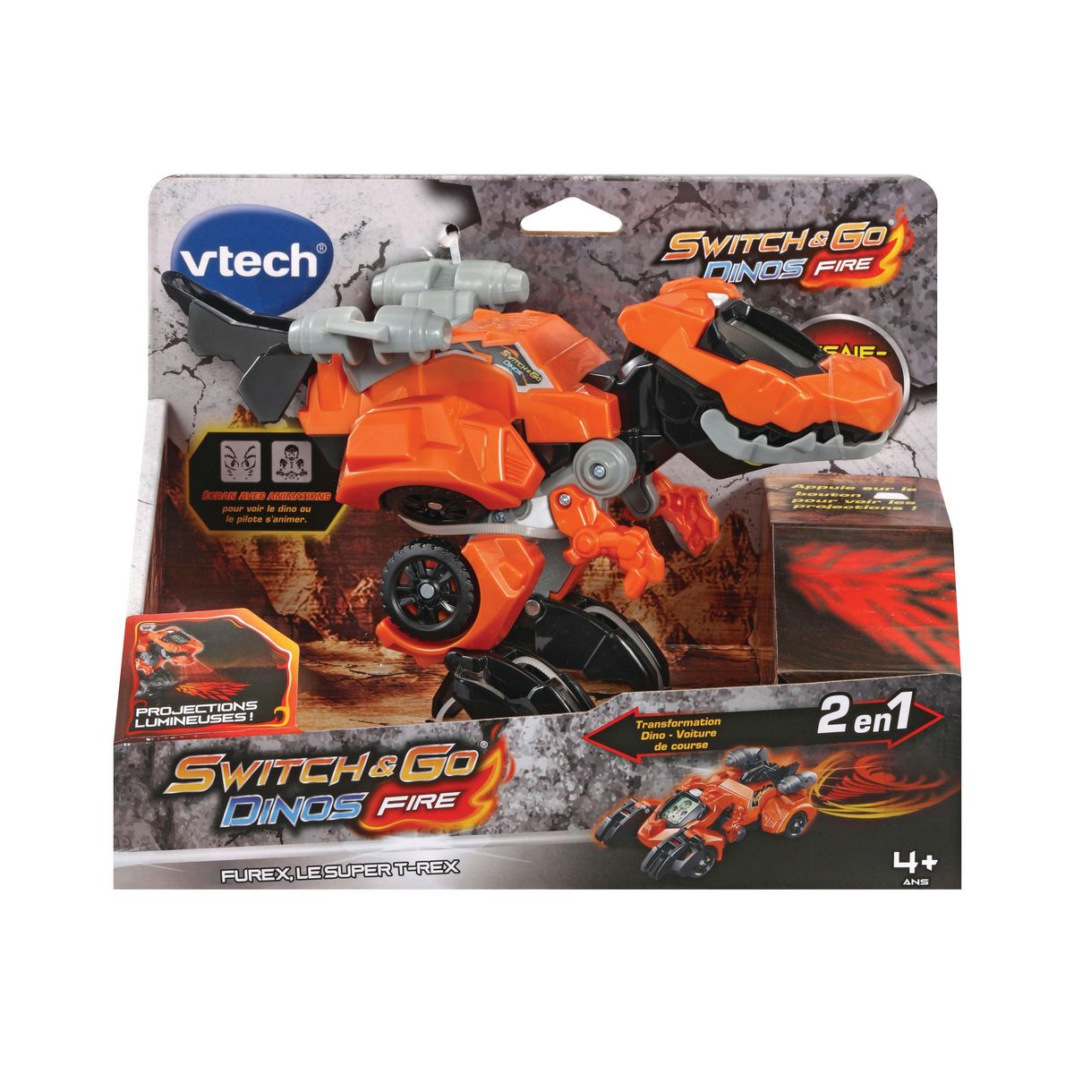 VTECH Véhicule Switch and Go Dino Fire Furexle Super T-Rex