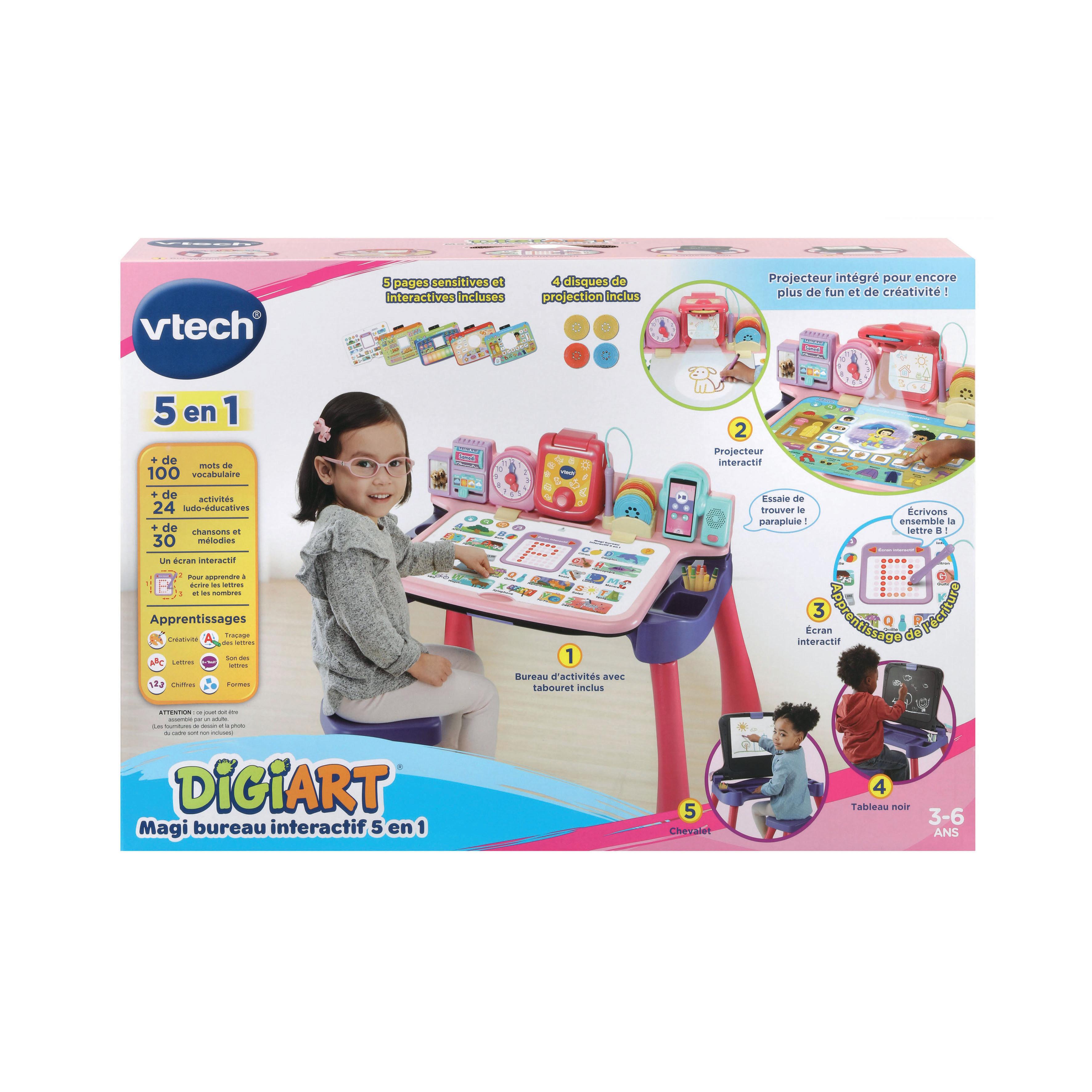 Voir la diapositive 12 : VTECH Magi Bureau interactif 5 en 1 Rose