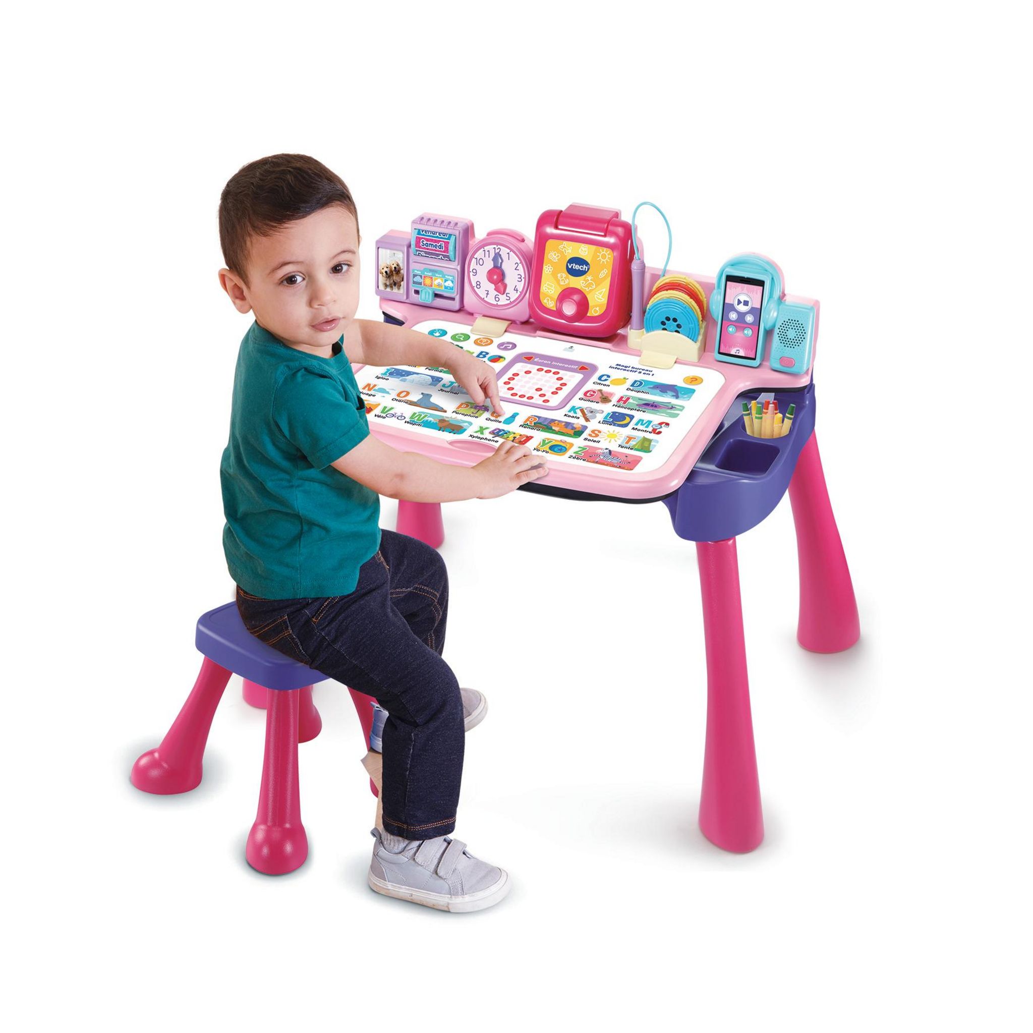 Voir la diapositive 10 : VTECH Magi Bureau interactif 5 en 1 Rose