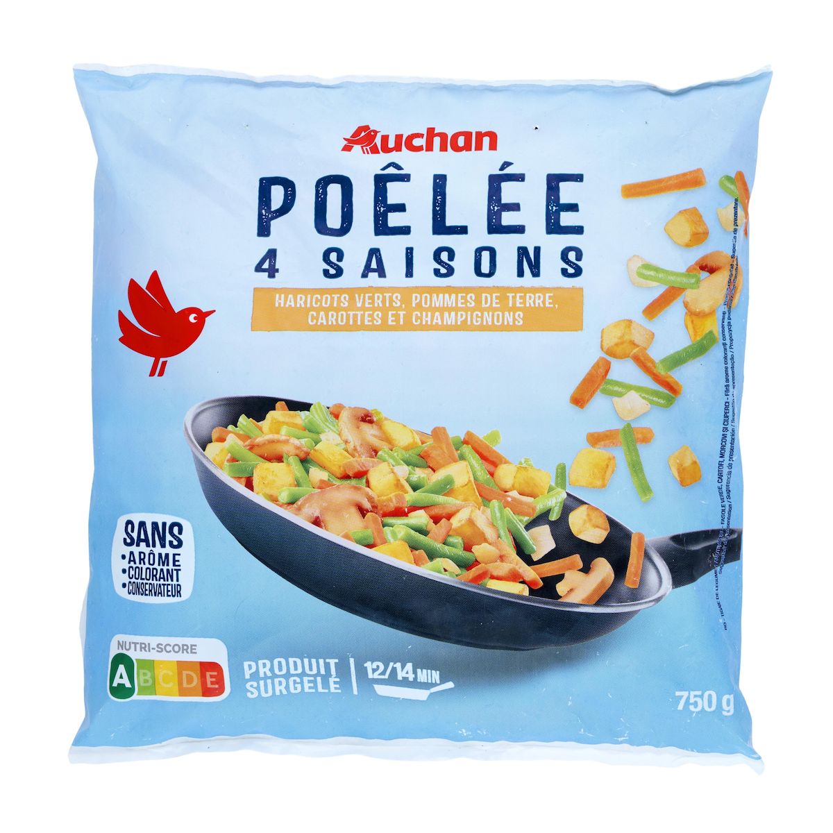 AUCHAN Les Poêlées légumes 4 saisons 5 portions 750g