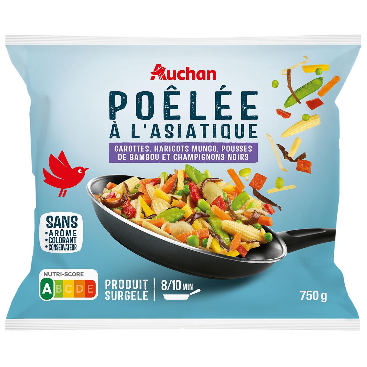 AUCHAN Poêlés de légumes à l'asiatique 5 portions 750g