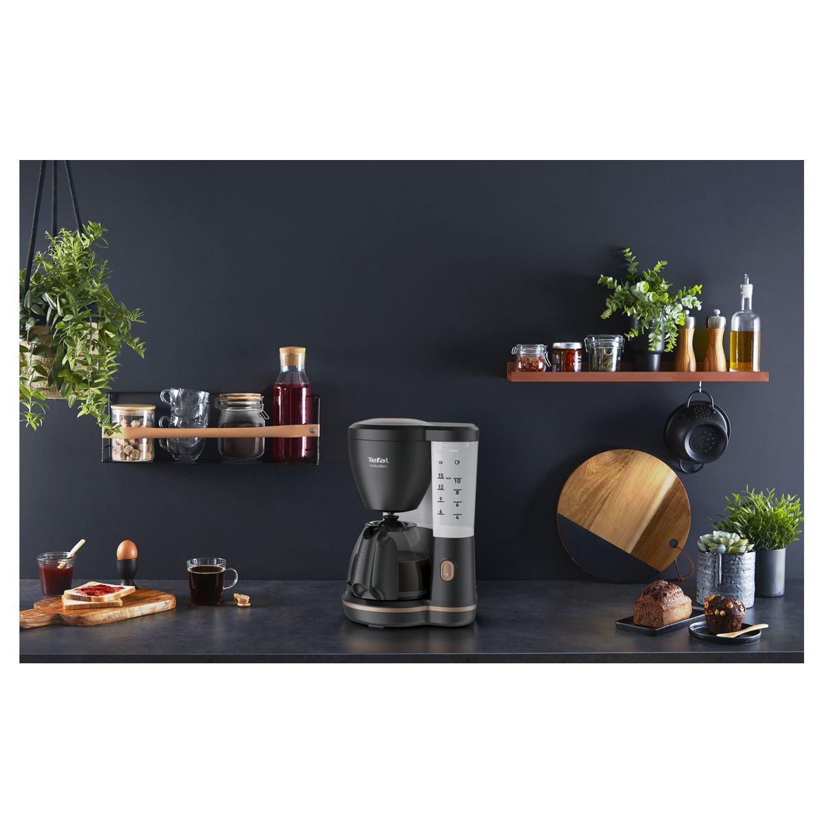 Voir la diapositive 2 : TEFAL Cafetière à filtre Includeo&nbsp; CM533811 - Noir