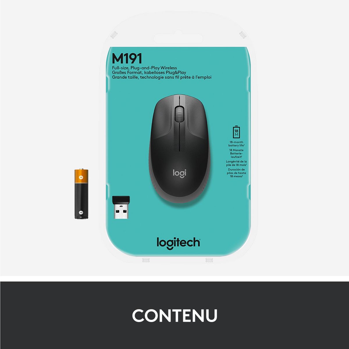 LOGITECH Souris SF M190 - Gris