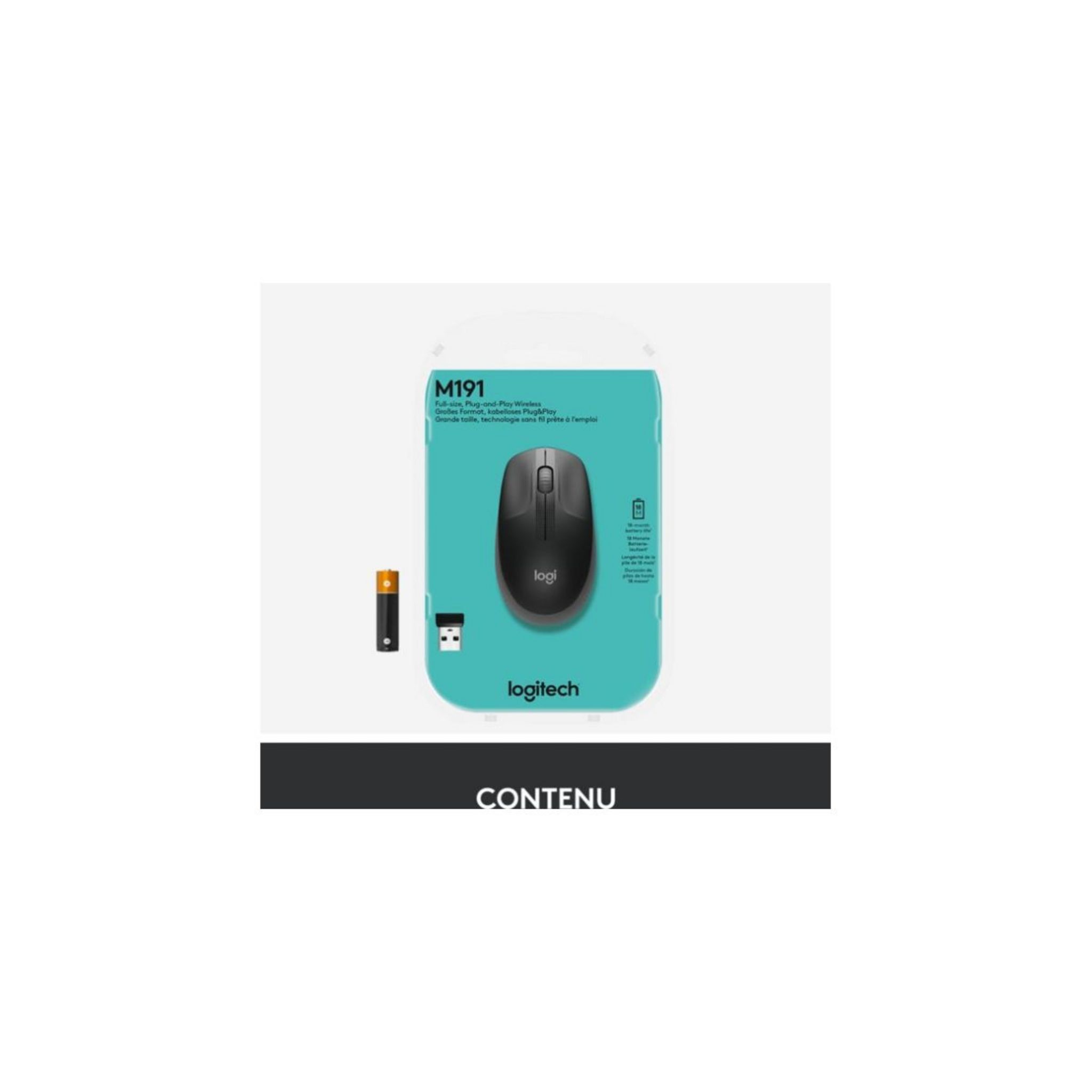 Voir la diapositive 2 : LOGITECH Souris SF M190 Charco - Grise