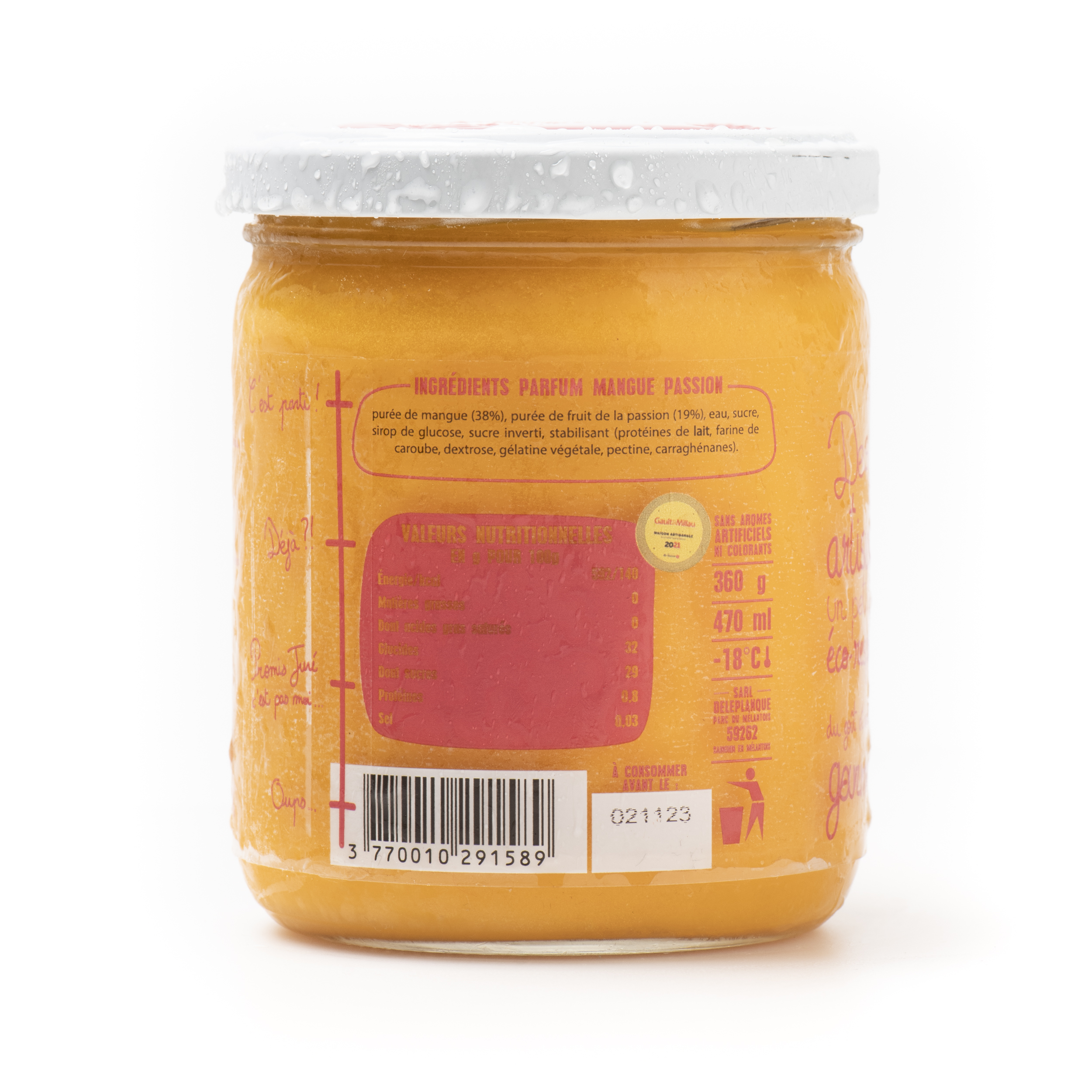 Voir la diapositive 2 : PROMIS JURE Sorbet mangue passion 458g
