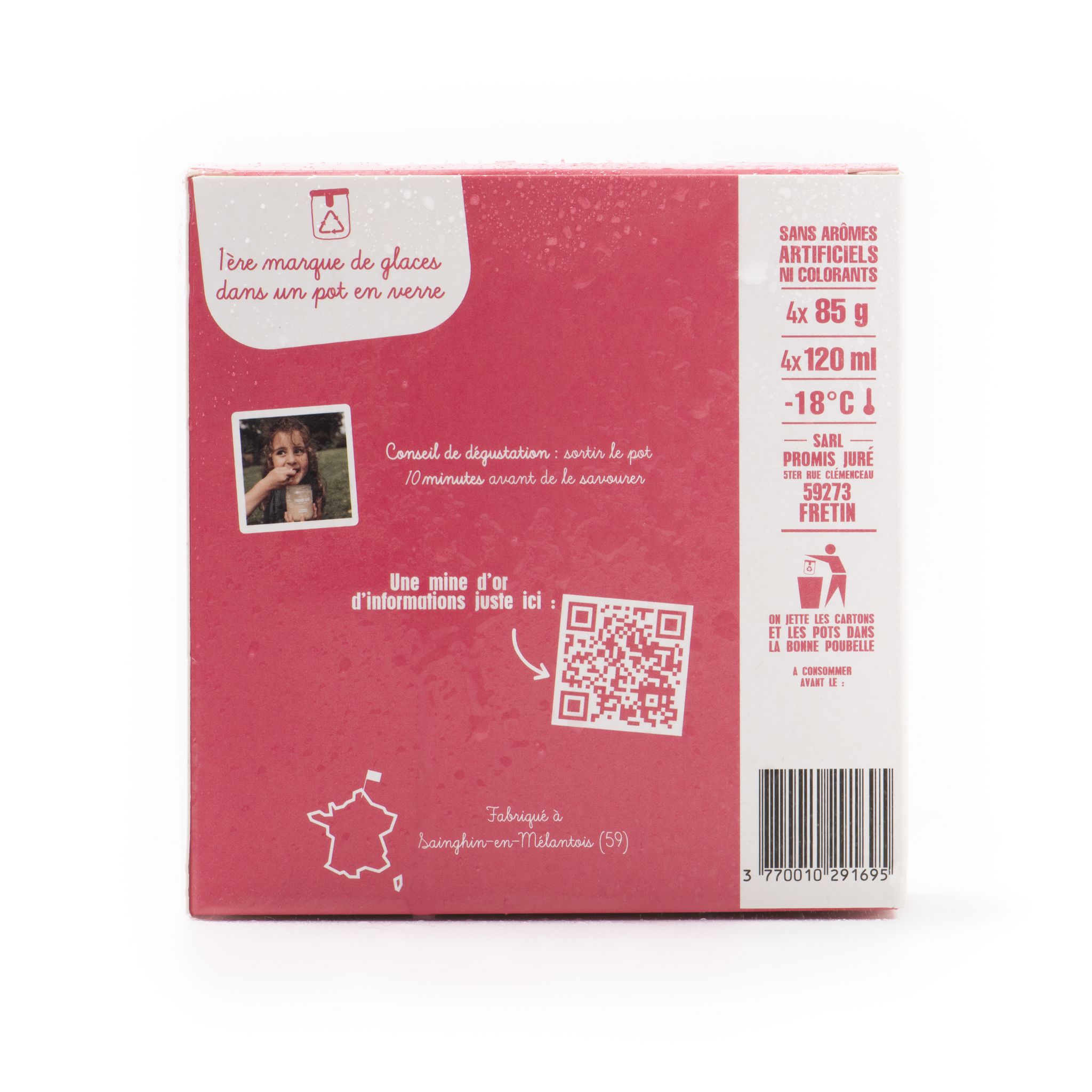 Voir la diapositive 2 : PROMIS JURE Mini pot crème glacée 4 parfums 4 pièces 480g