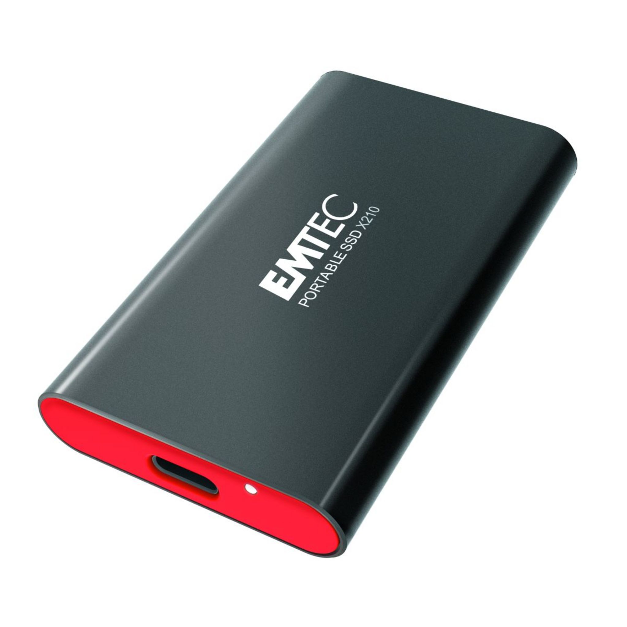 Voir la diapositive 1 : EMTEC Disque Dur SSD X210 256 Go - Câble USB 3.2 - Noir et Rouge