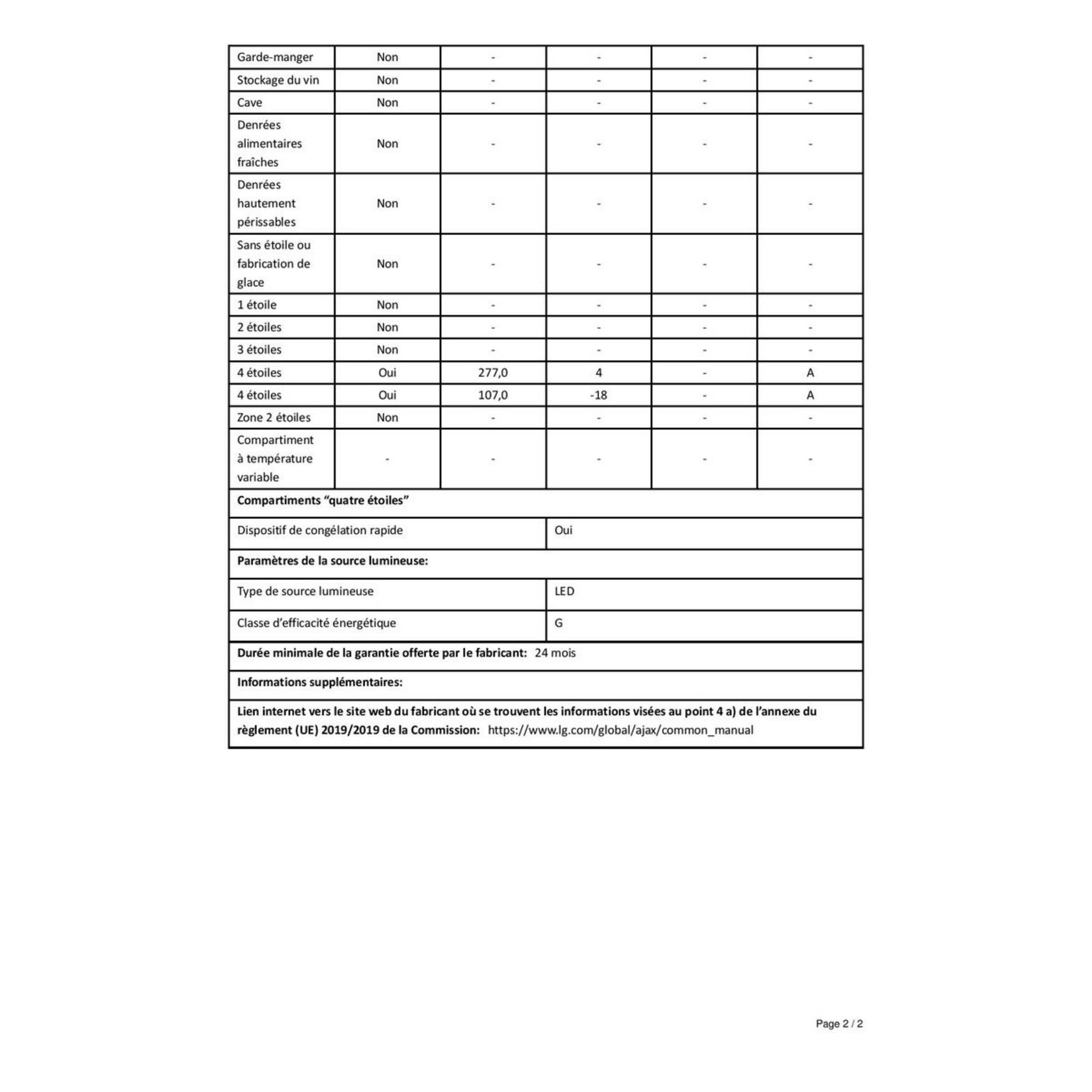 Voir la diapositive 8 : LG Réfrigérateur combiné GBB62DSJEC, 384 L, Froid ventilé No frost