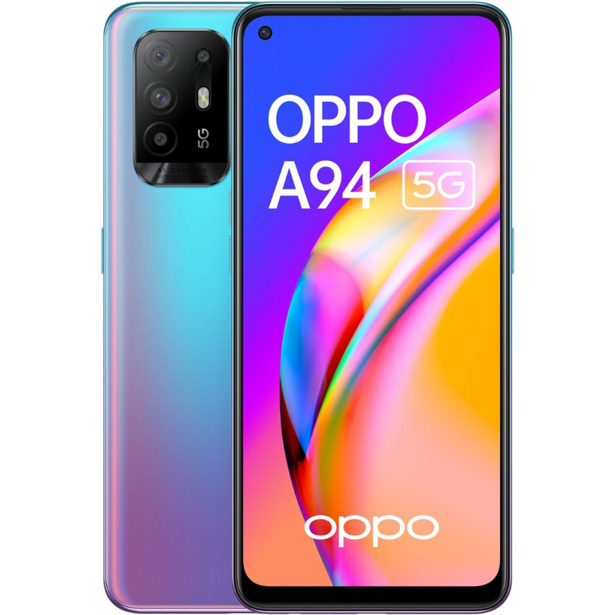 Voir la diapositive 1 : OPPO Smartphone A94  5G  128 Go  6.43 pouces  Bleu  Double NanoSim