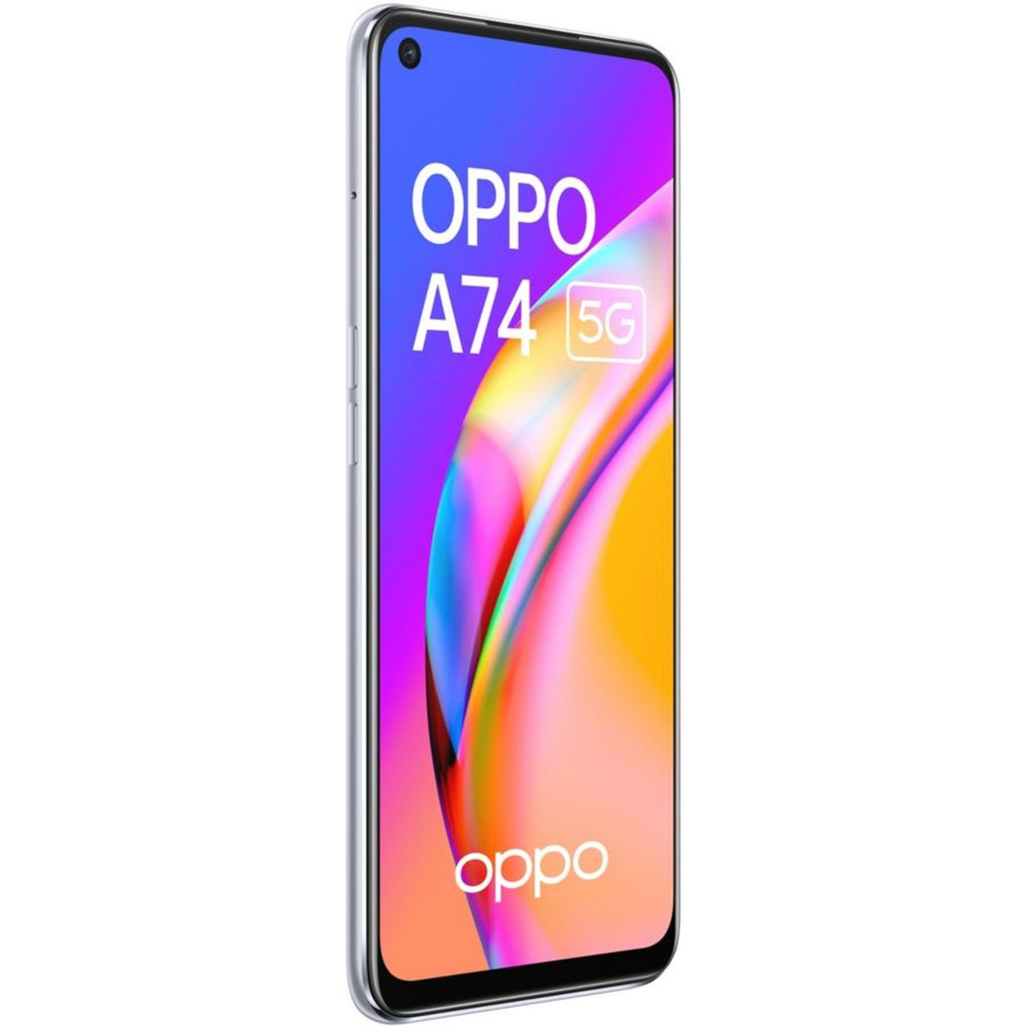 Voir la diapositive 2 : OPPO Smartphone A74  5G  128 Go  6.5 pouces  Argent  Double NanoSim