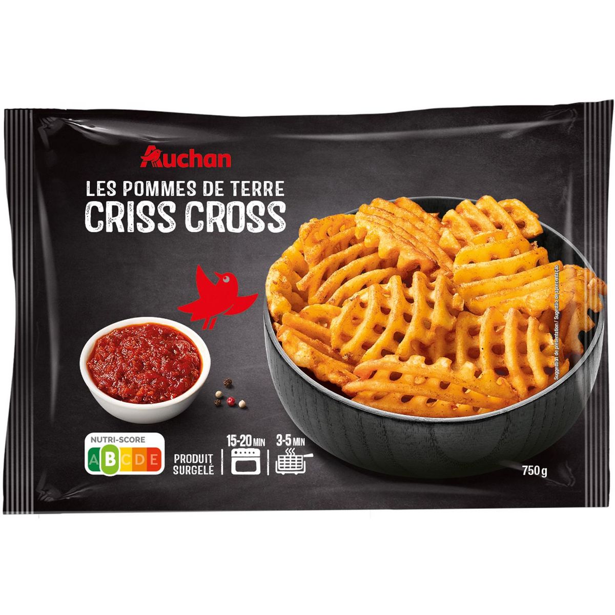 AUCHAN Pommes de terre criss cross 750g