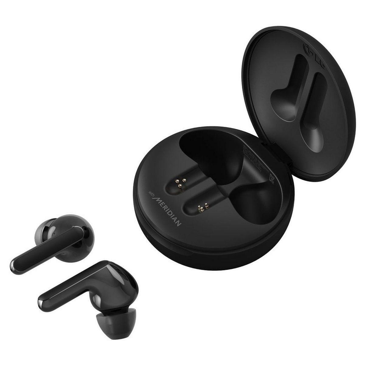 LG Écouteurs sans fil Bluetooth avec étui de charge - Noir - Tone Free with Meridian
