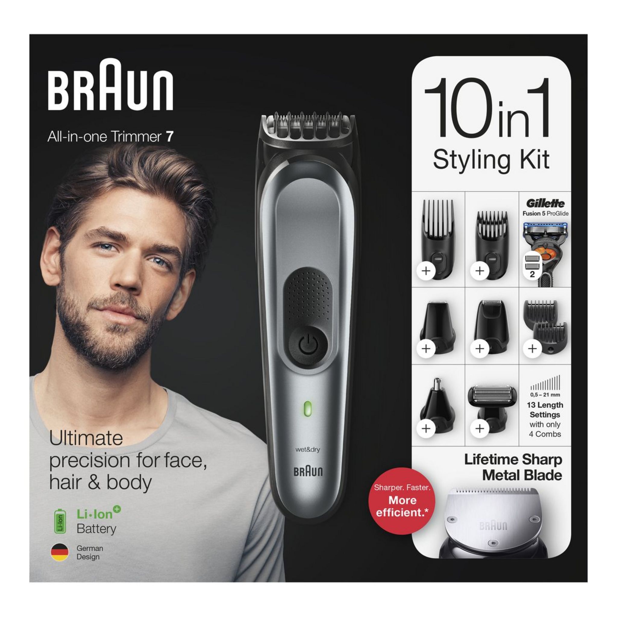 Voir la diapositive 2 : BRAUN Kit de rasage 10 en 1 MGK7221 - Gris