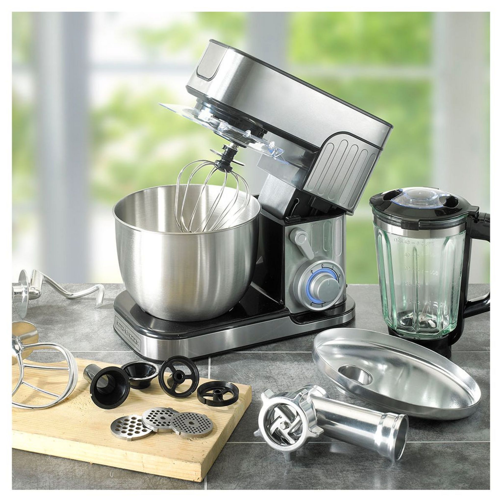 Voir la diapositive 13 : KITCHENCOOK Robot pâtissier multifonction 3 en 1 avec hachoir ANTARA - Inox