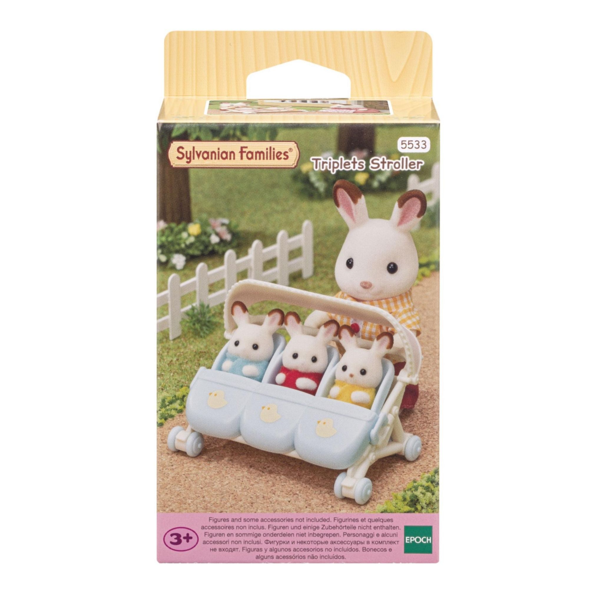Voir la diapositive 2 : EPOCH D'ENFANCE Poussette Triple Sylvanian Families
