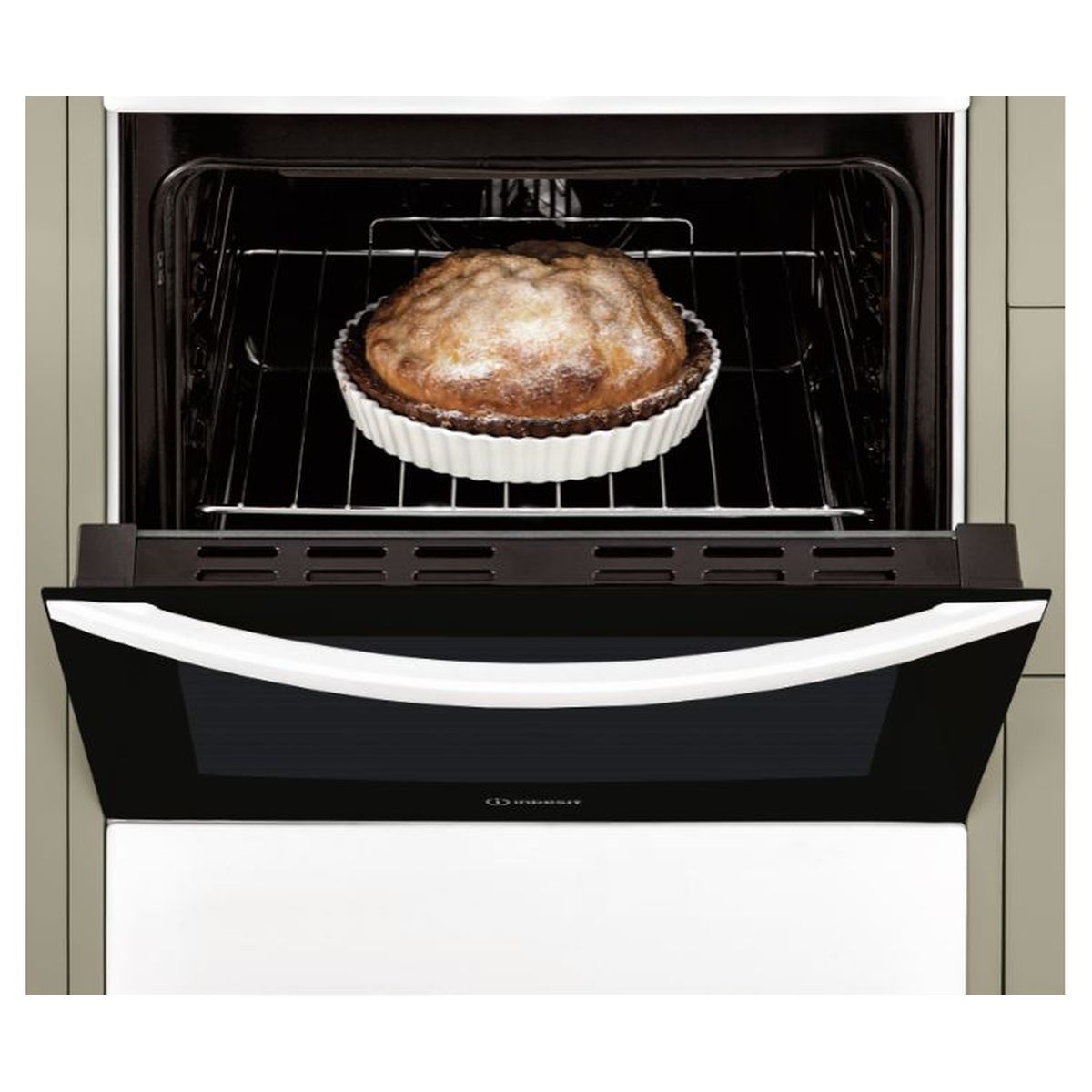 INDESIT Cuisinière mixte IS5M5PCW/F, 50 cm, 3 foyers à gaz, 1 électrique, Four multifonction, Nettoyage catalyse