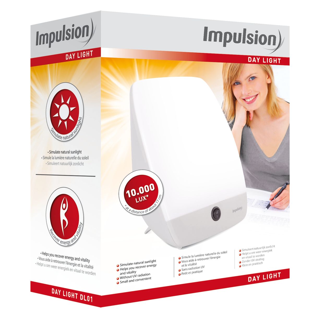 Voir la diapositive 2 : IMPULSION Lampe luminothérapie IM190105 - Blanc