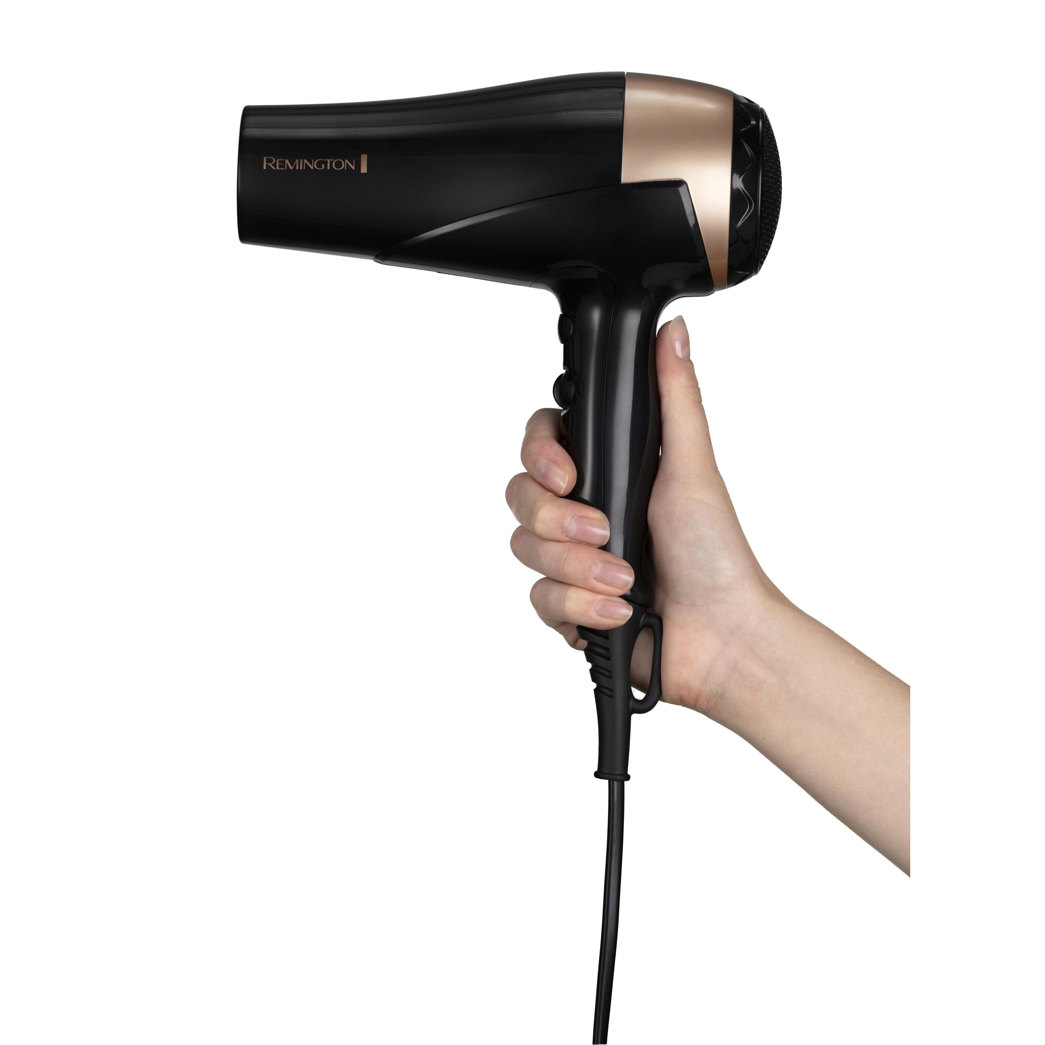 Voir la diapositive 3 : REMINGTON Sèche cheveux ionique avec diffuseur D6098 - Noir