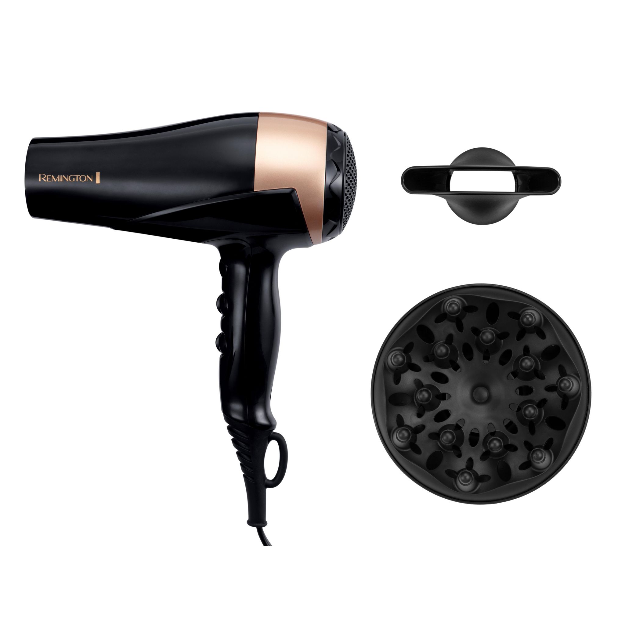 Voir la diapositive 4 : REMINGTON Sèche cheveux ionique avec diffuseur D6098 - Noir