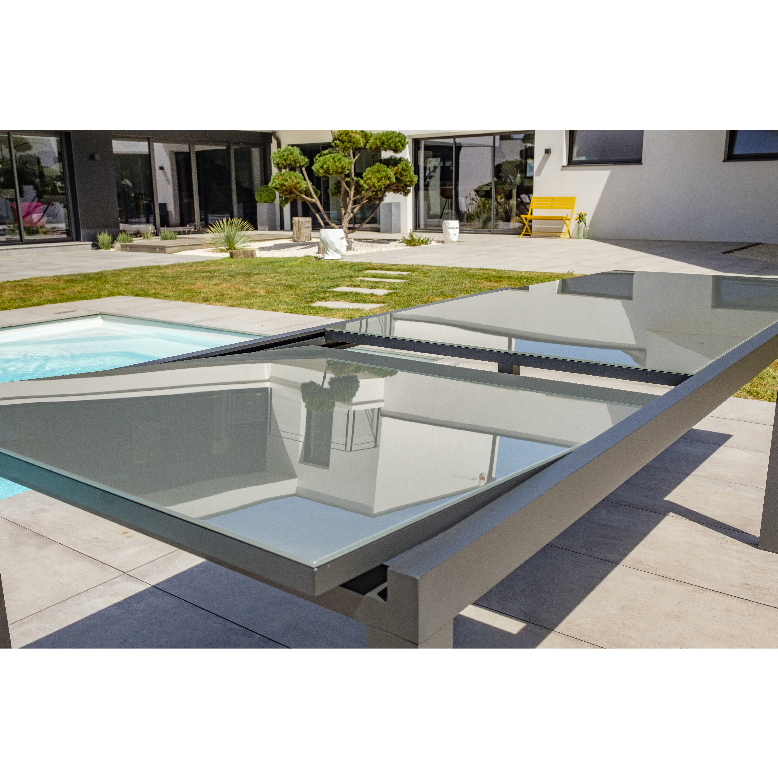 Voir la diapositive 4 : Salon de jardin - 8 places - Aluminium/Textilène - Anthracite - TOLEDE