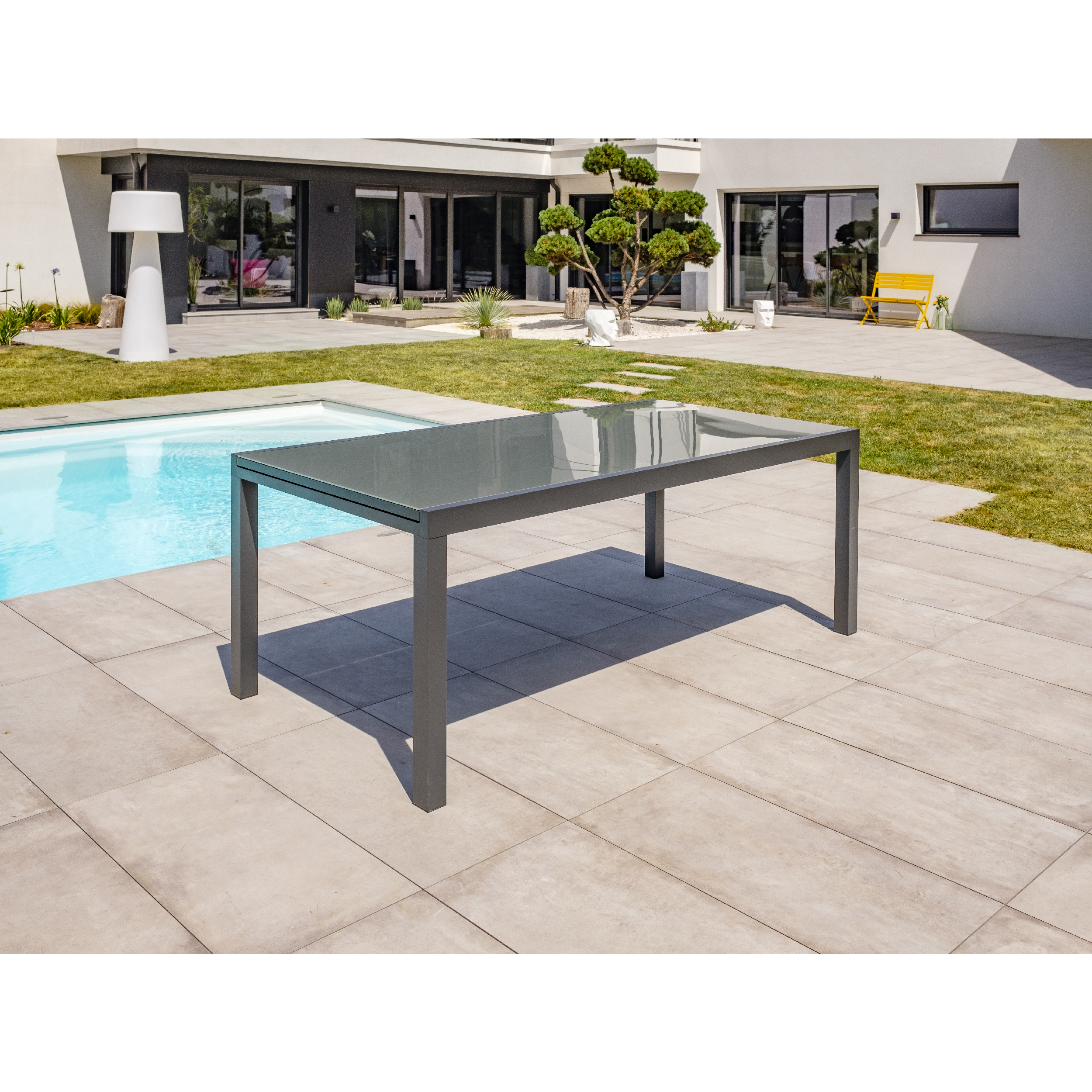 Voir la diapositive 7 : Salon de jardin - 8 places - Aluminium/Textilène - Anthracite - TOLEDE
