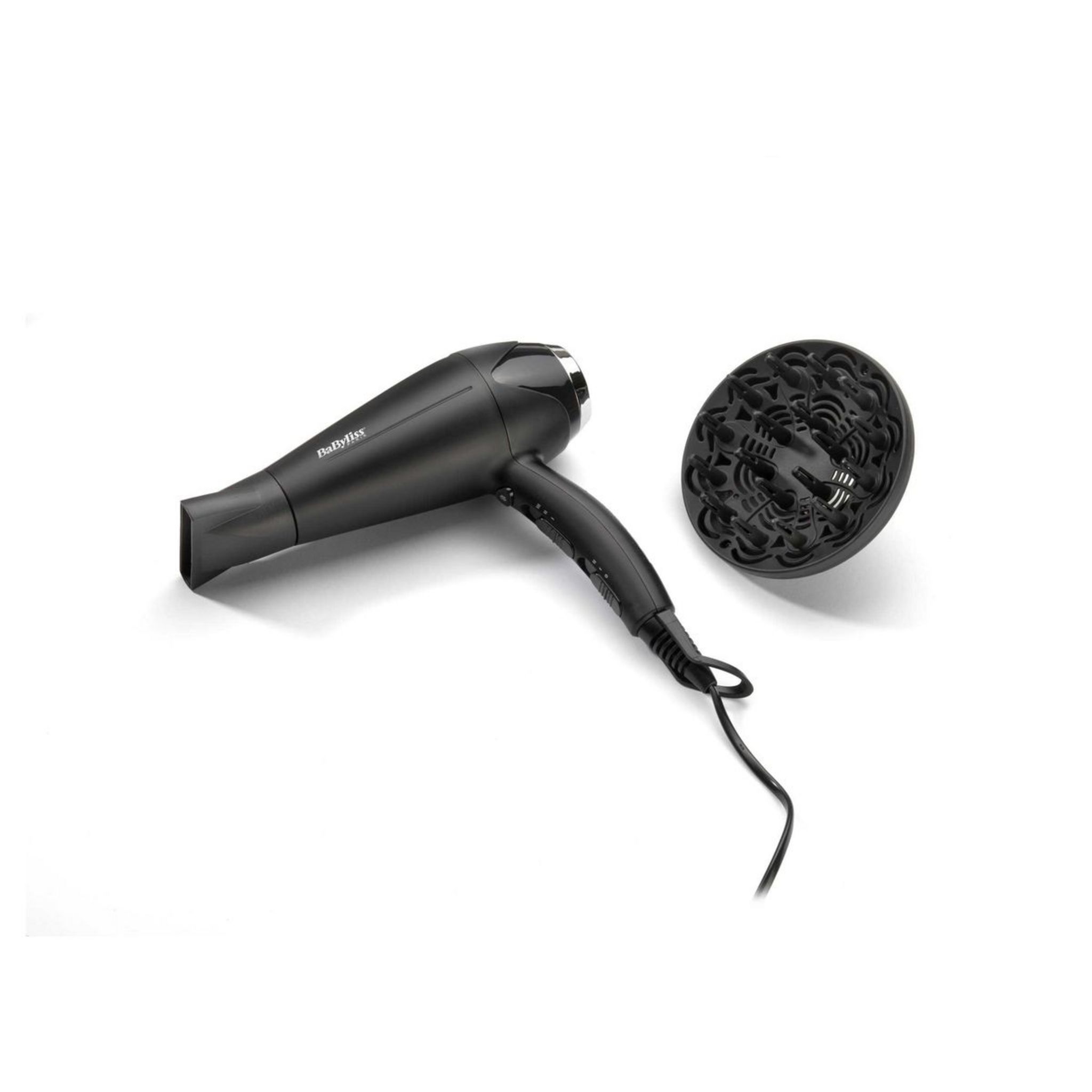 Voir la diapositive 3 : BABYLISS Sèche cheveux avec diffuseur fonction ionique D572DE - Noir