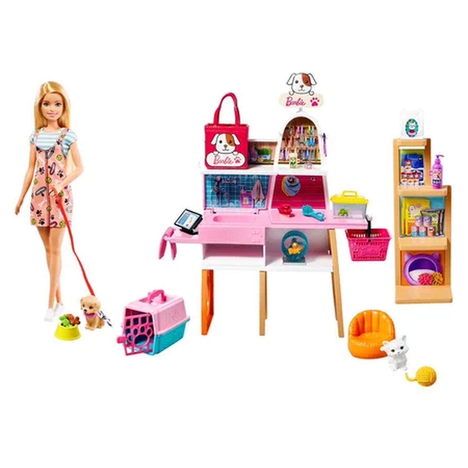 Voir la diapositive 2 : MATTEL Poupée Barbie et son animalerie